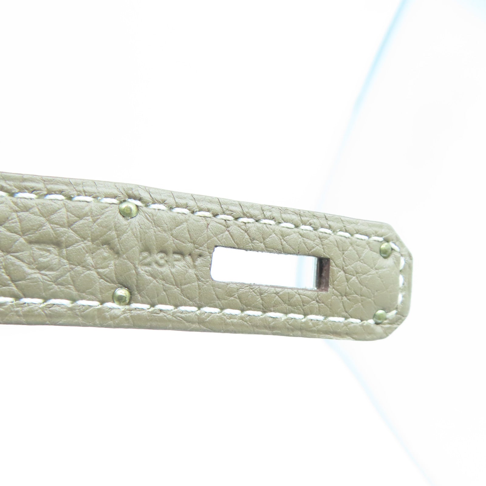 HERMES Taurillon Clemence皮革Jypsiere 28銀肩背袋大象灰色