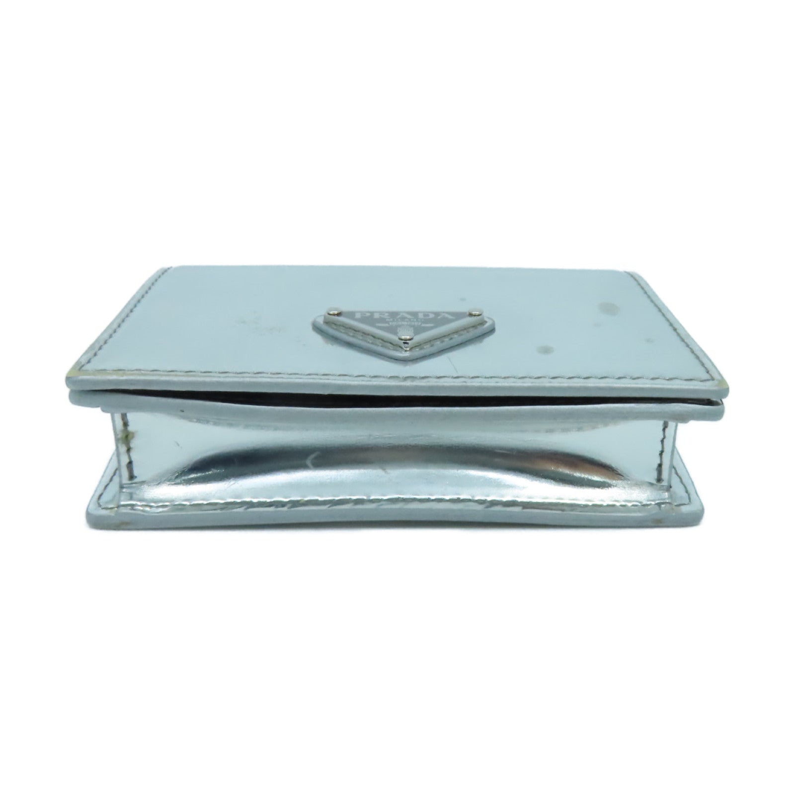 PRADA 漆皮皮革Chain Pouch銀扣鏈帶手提包銀色– Brand Off Hong