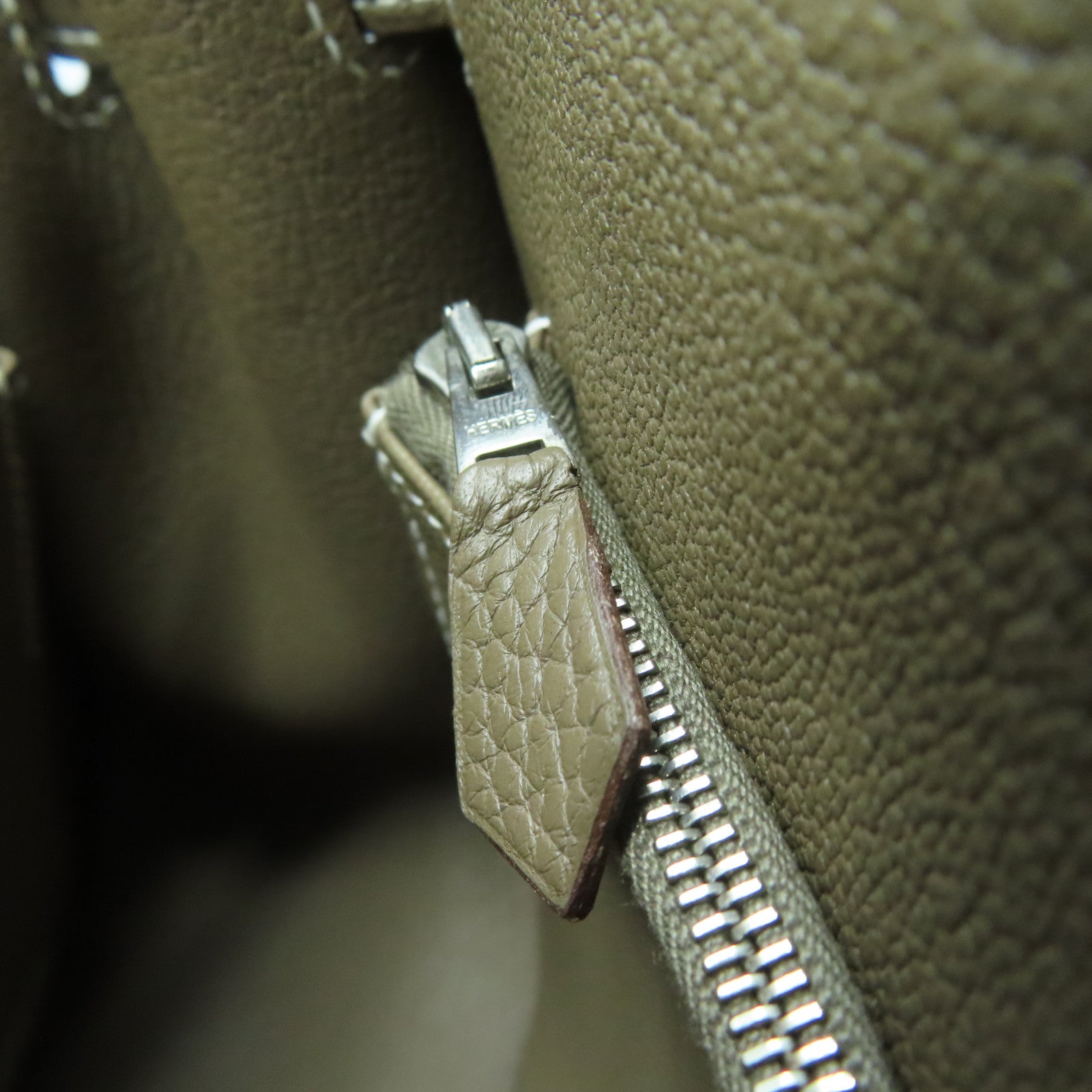 HERMES Taurillon Clemence皮革Jypsiere 28銀肩背袋大象灰色
