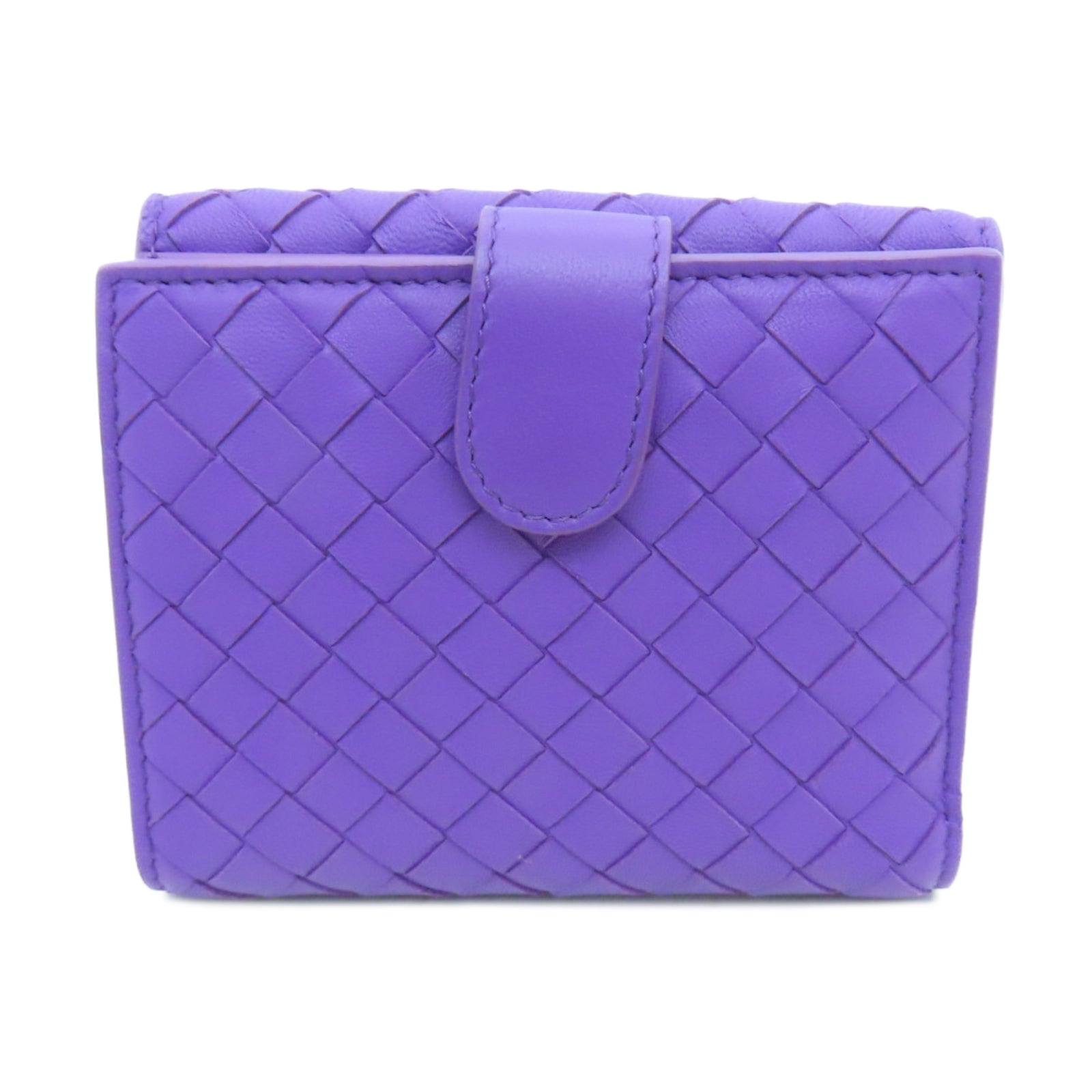 BOTTEGA VENETA 織紋皮革Wallet金扣錢包紫色