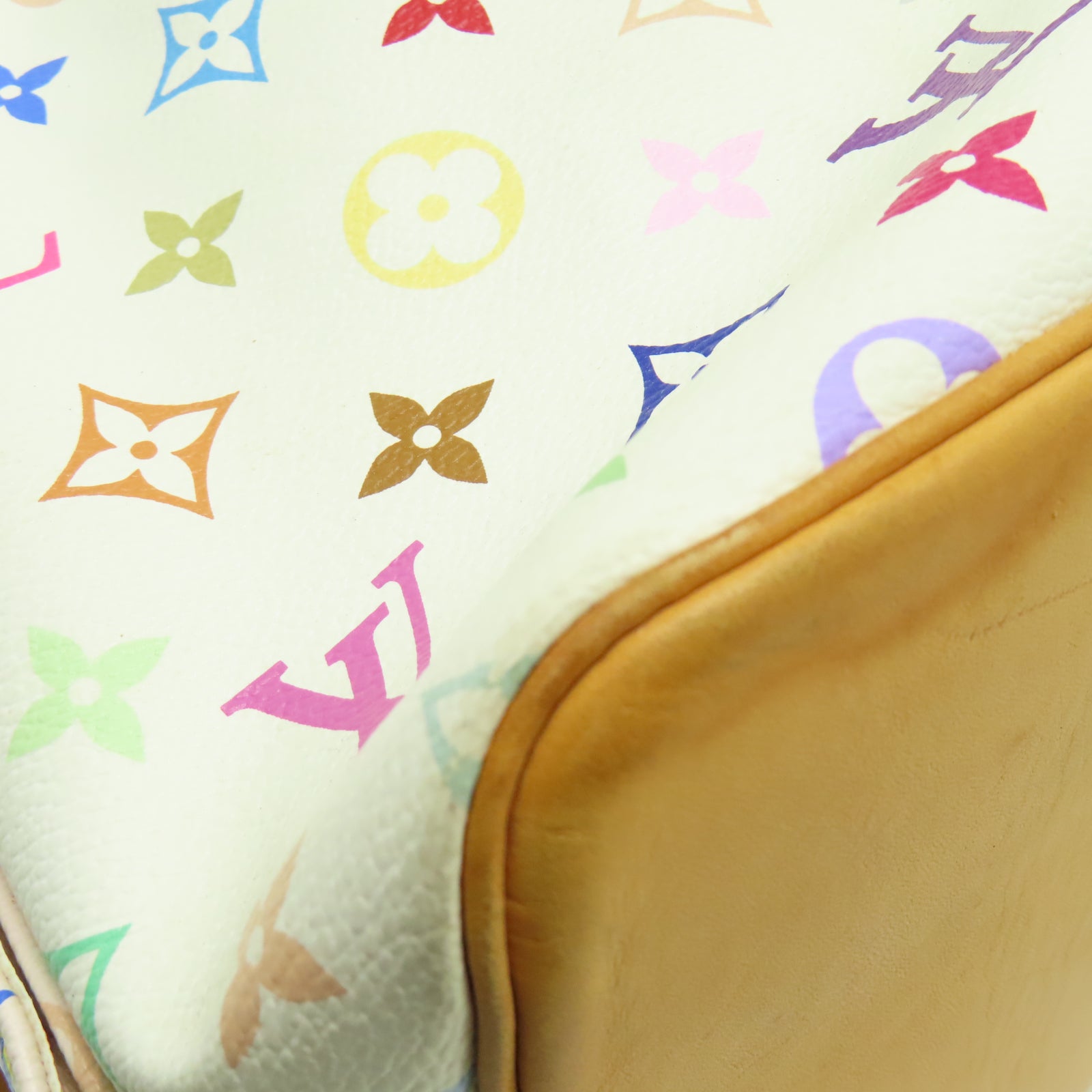 LOUIS VUITTON Monogram Multicolore Petit Noe金扣肩背袋白色