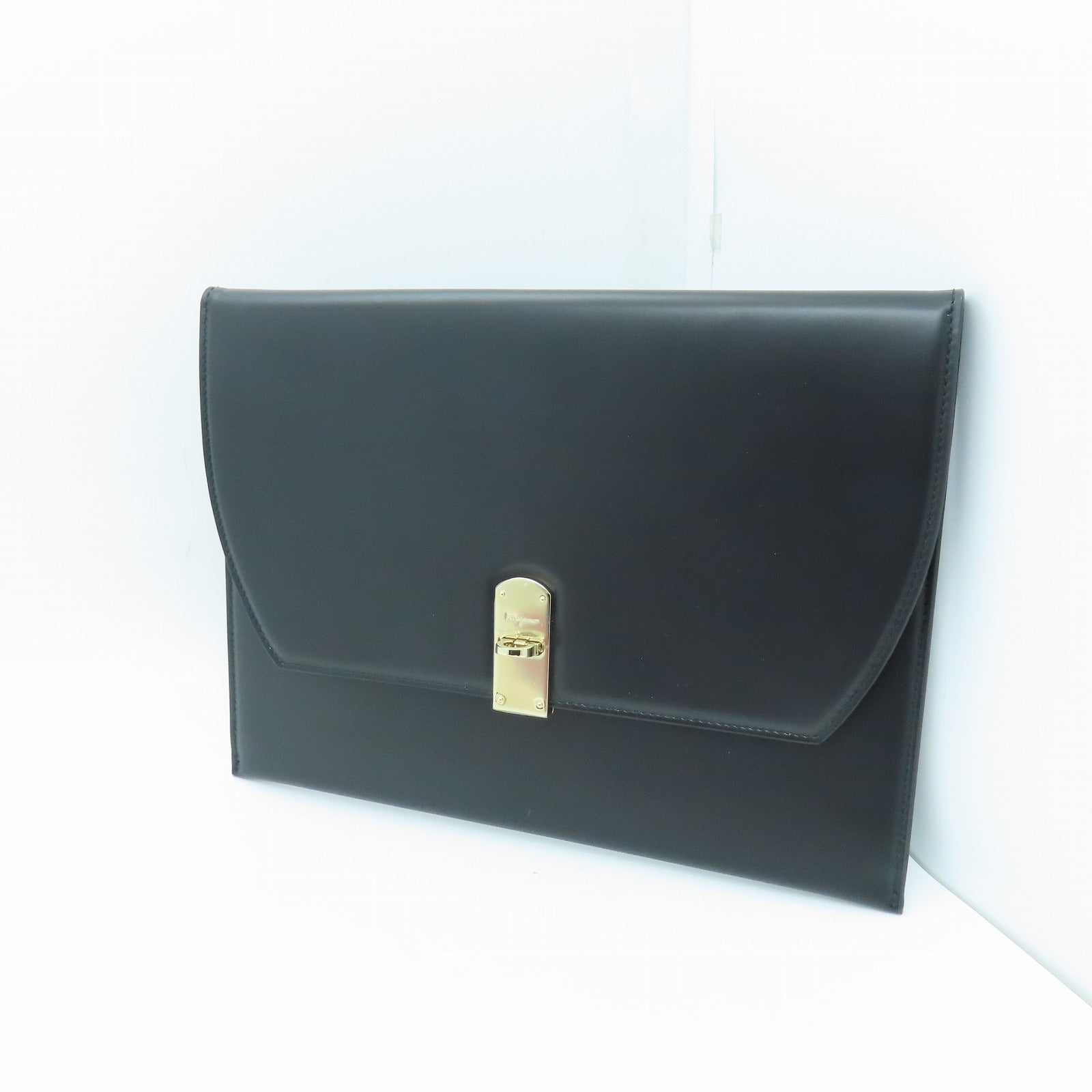 Salvatore Ferragamo 牛皮皮革Shoulder Pouch银色手拿包/肩背袋黑色