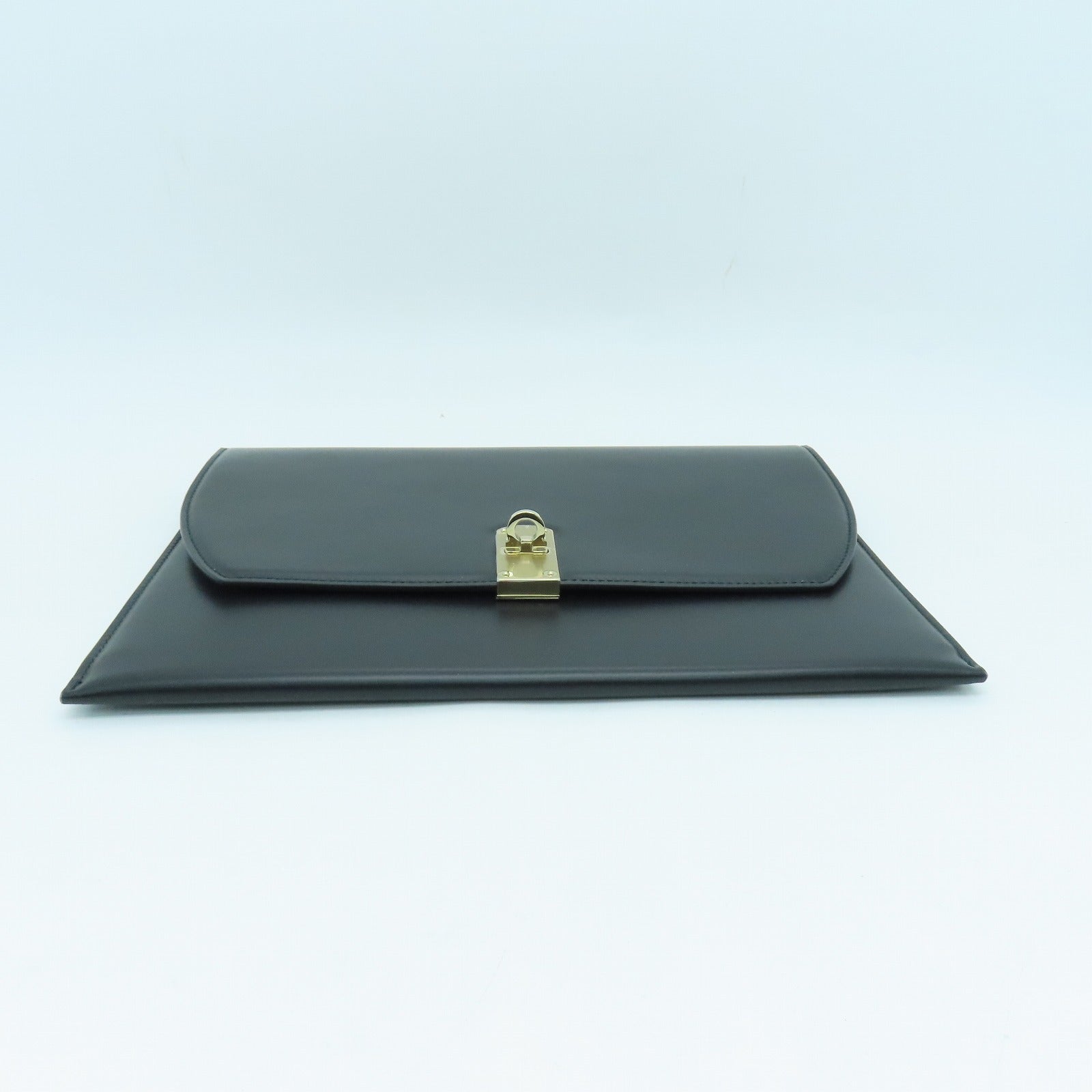 Salvatore Ferragamo 牛皮皮革Shoulder Pouch银色手拿包/肩背袋黑色