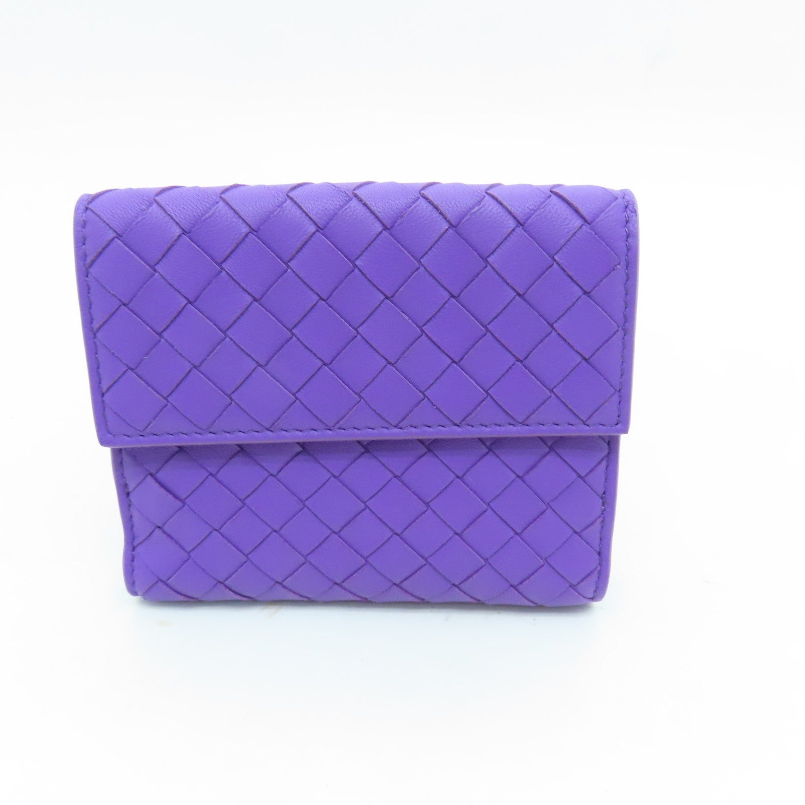 BOTTEGA VENETA 織紋皮革Wallet金扣錢包紫色