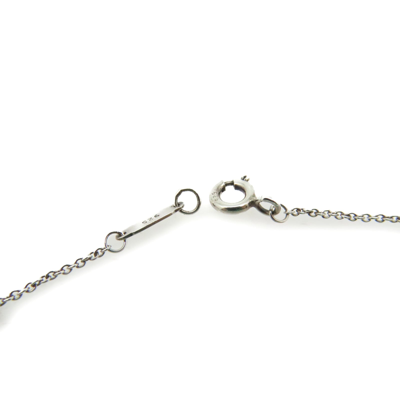 TIFFANY＆CO 925純銀Mini Double Heart Tag Silver Pendant Necklace項鍊湖綠色