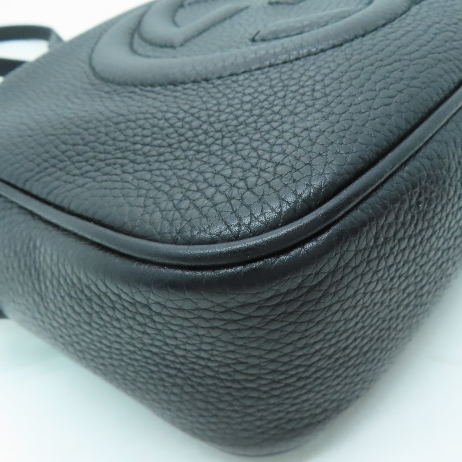 GUCCI 牛皮皮革Soho Shoulder Bag金扣肩背袋黑色