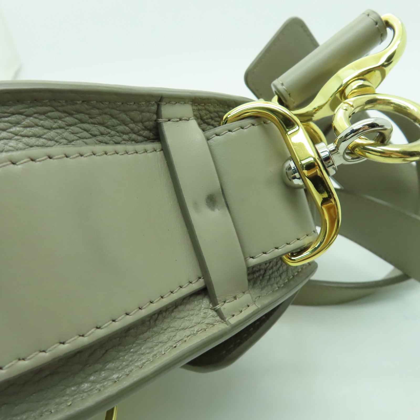 Chloe 牛皮皮革Shoulder Bag金扣手挽肩背兩用袋灰色