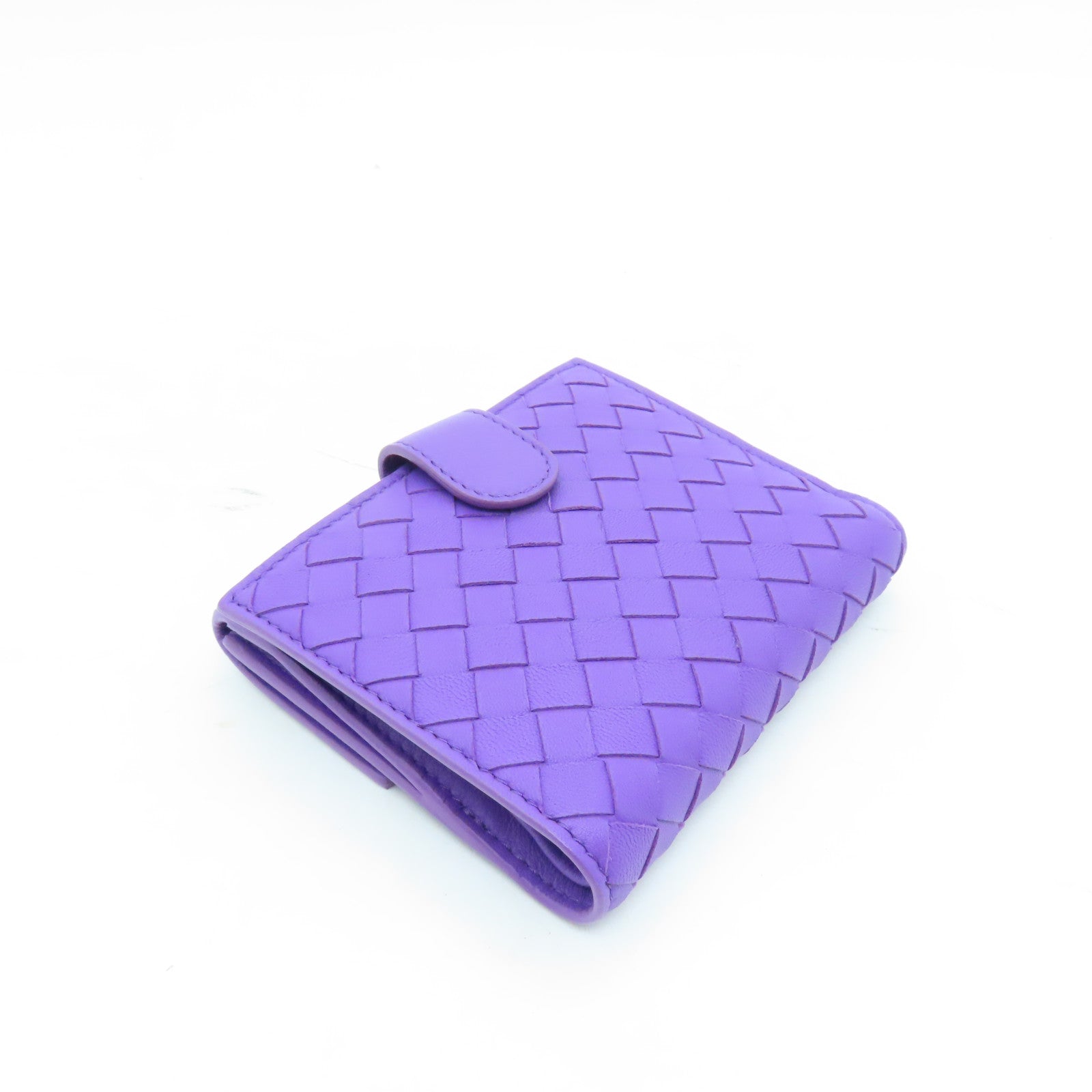BOTTEGA VENETA 織紋皮革Wallet金扣錢包紫色
