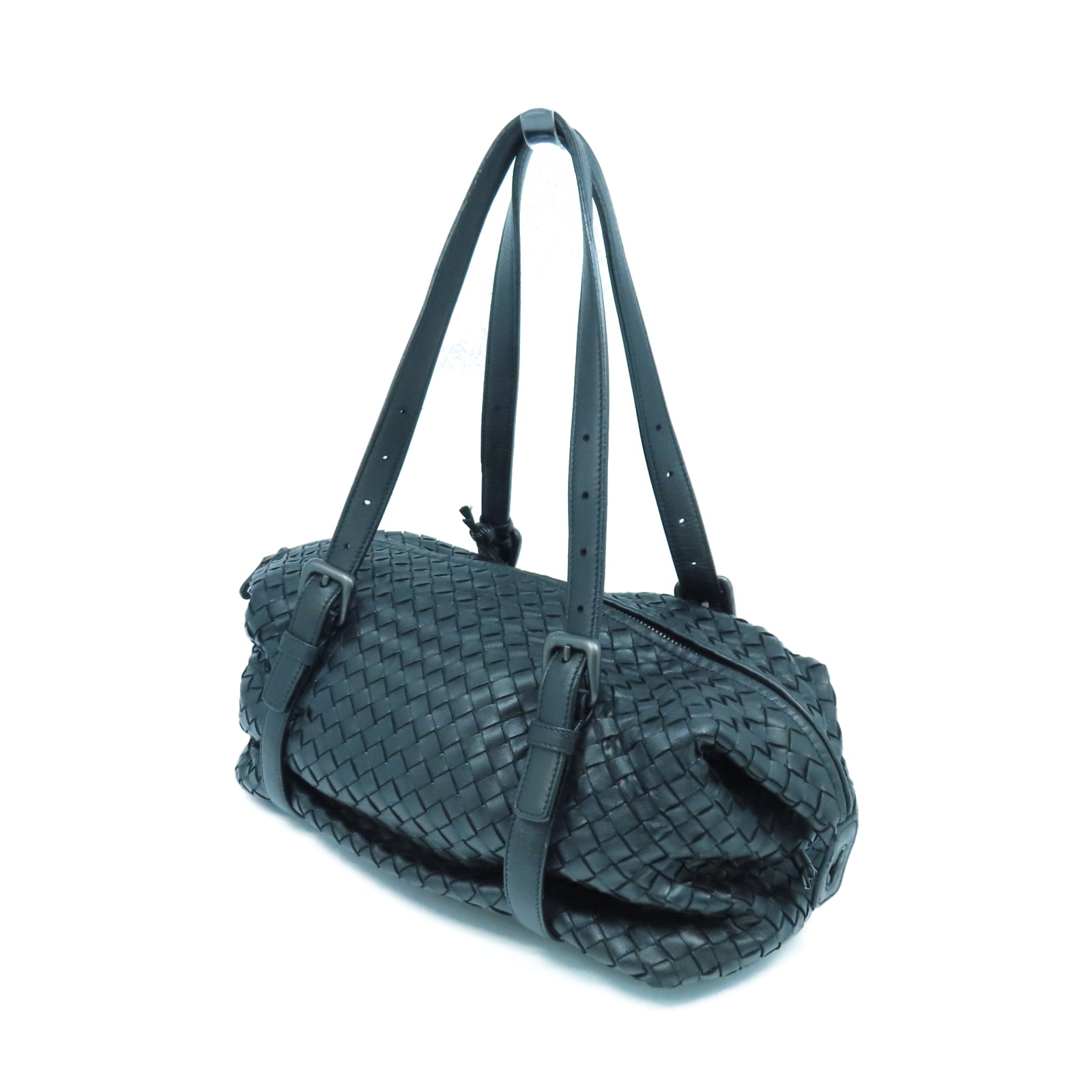 BOTTEGA VENETA 羊皮皮革Shoulder Bag銀扣肩背袋黑色
