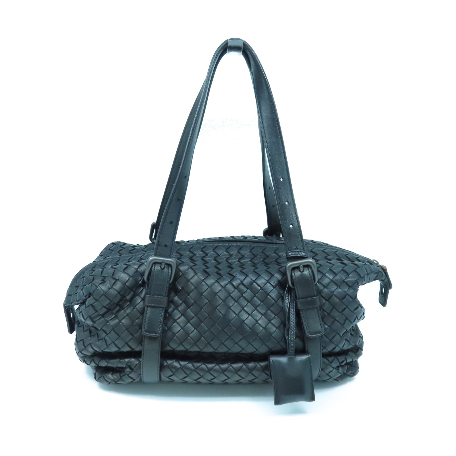 BOTTEGA VENETA 羊皮皮革Shoulder Bag銀扣肩背袋黑色