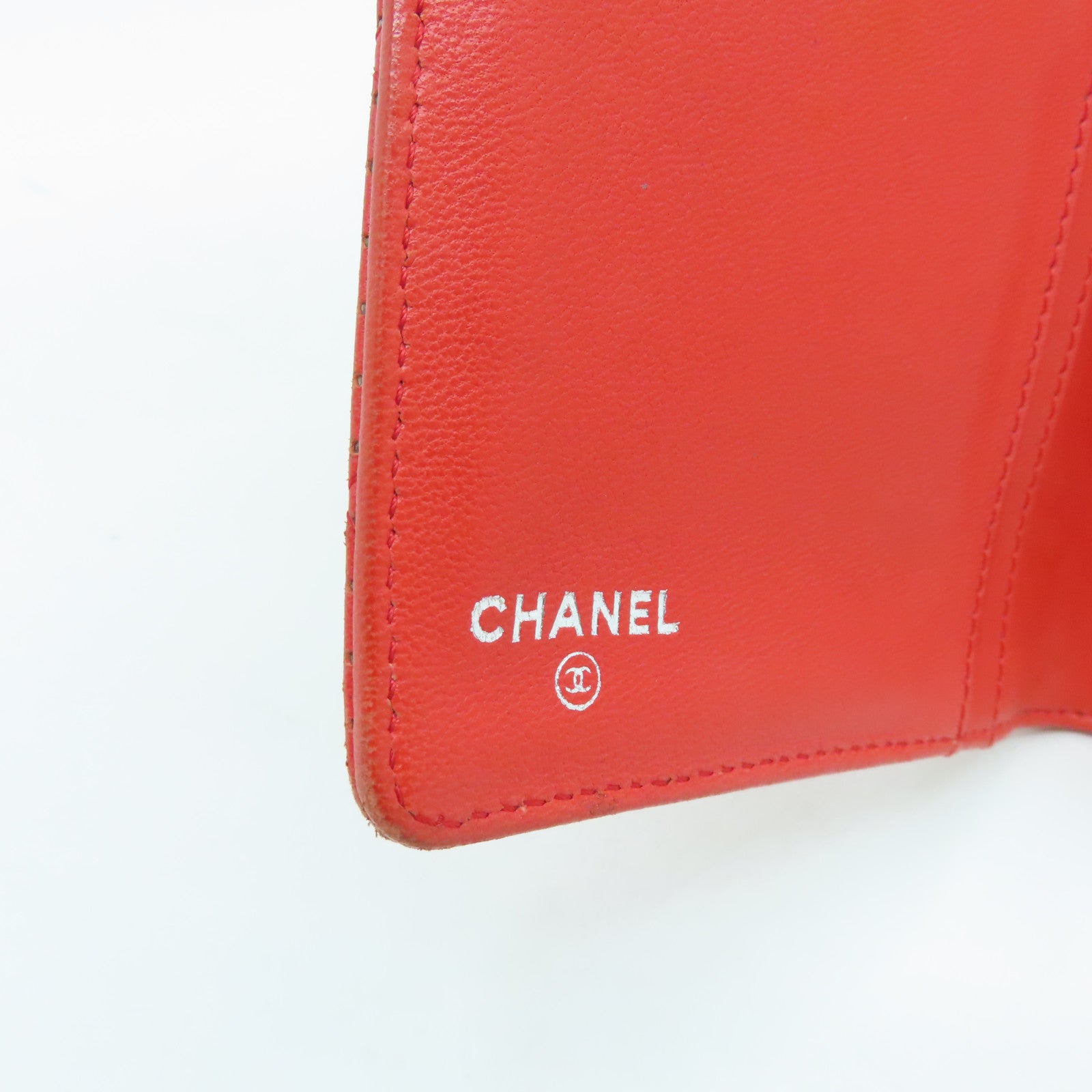 CHANEL 【激減優惠】菱格羊皮皮革Long Wallet銀扣長錢包紅色