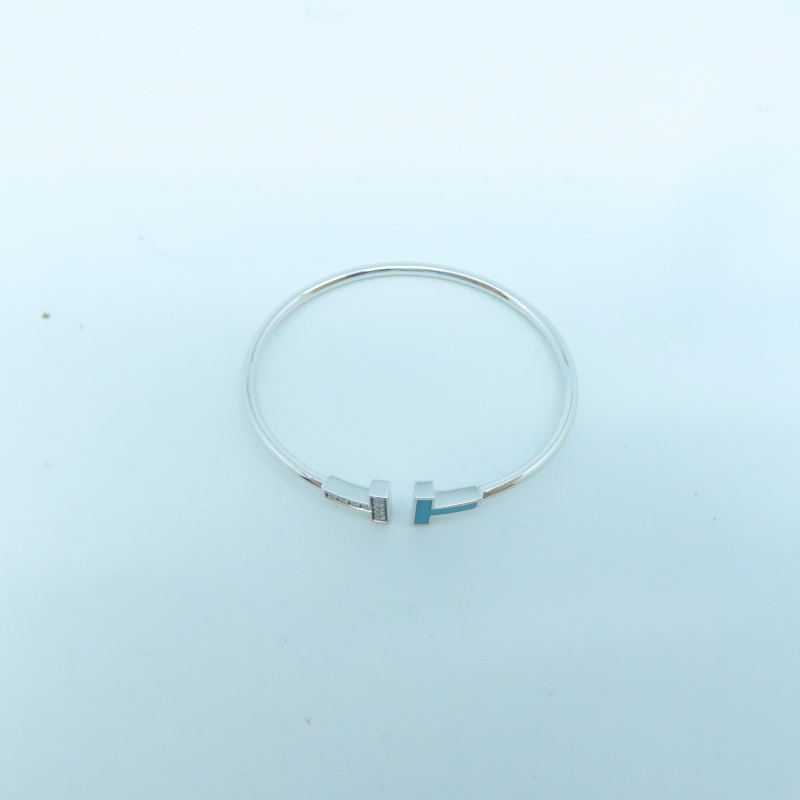 TIFFANY＆CO 18K白金T Wire 0.11ct鑽石手鐲