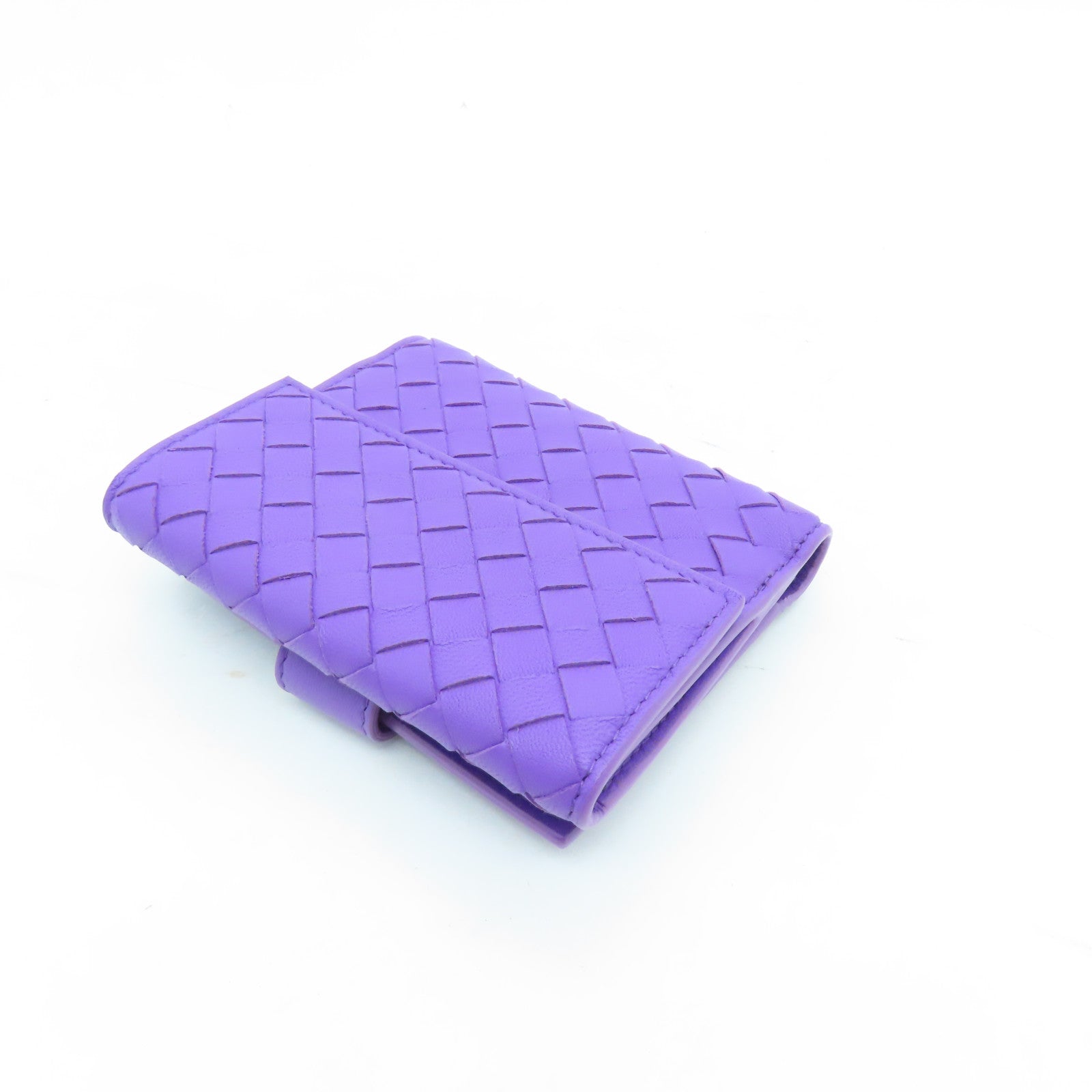 BOTTEGA VENETA 織紋皮革Wallet金扣錢包紫色