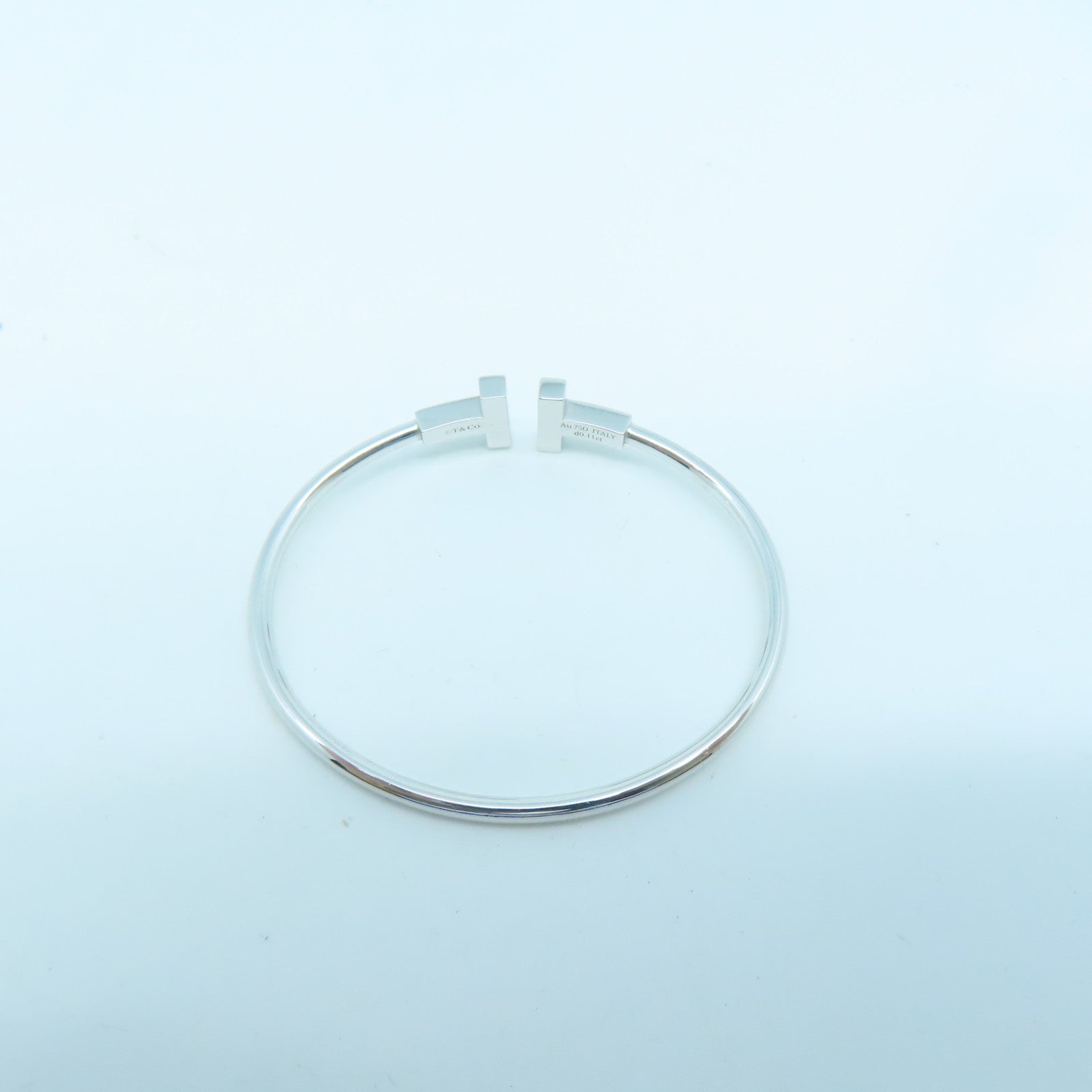 TIFFANY＆CO 18K白金T Wire 0.11ct鑽石手鐲