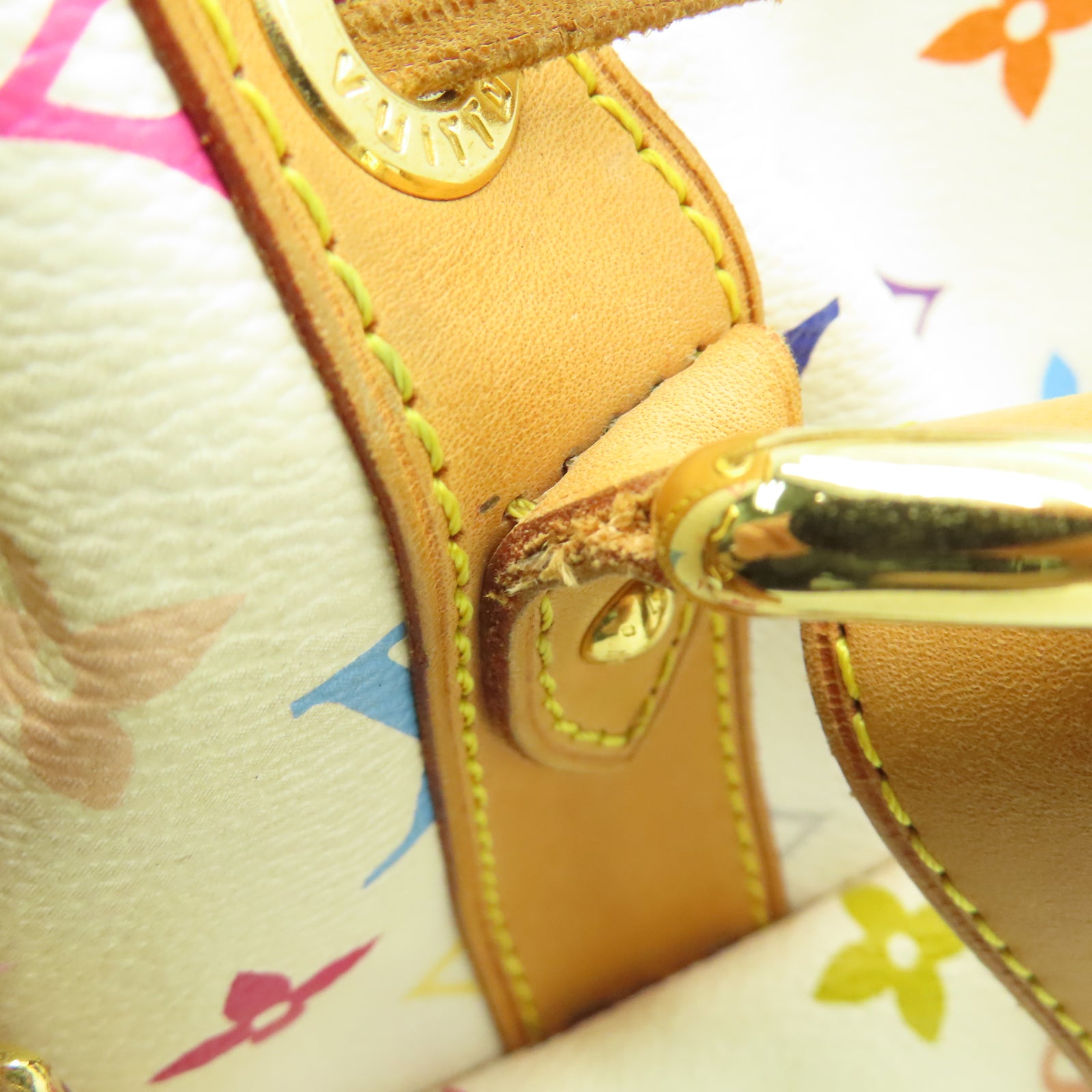 LOUIS VUITTON Monogram Multicolore Petit Noe金扣肩背袋白色