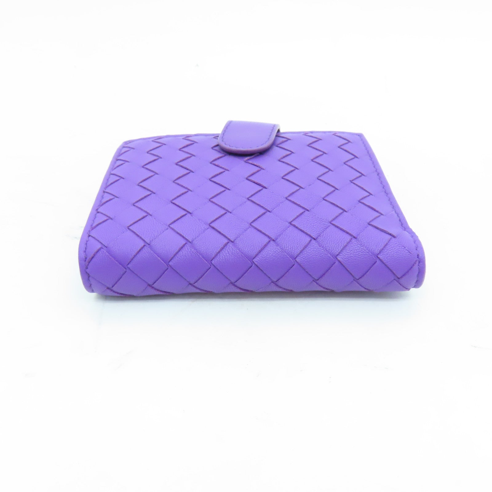 BOTTEGA VENETA 織紋皮革Wallet金扣錢包紫色