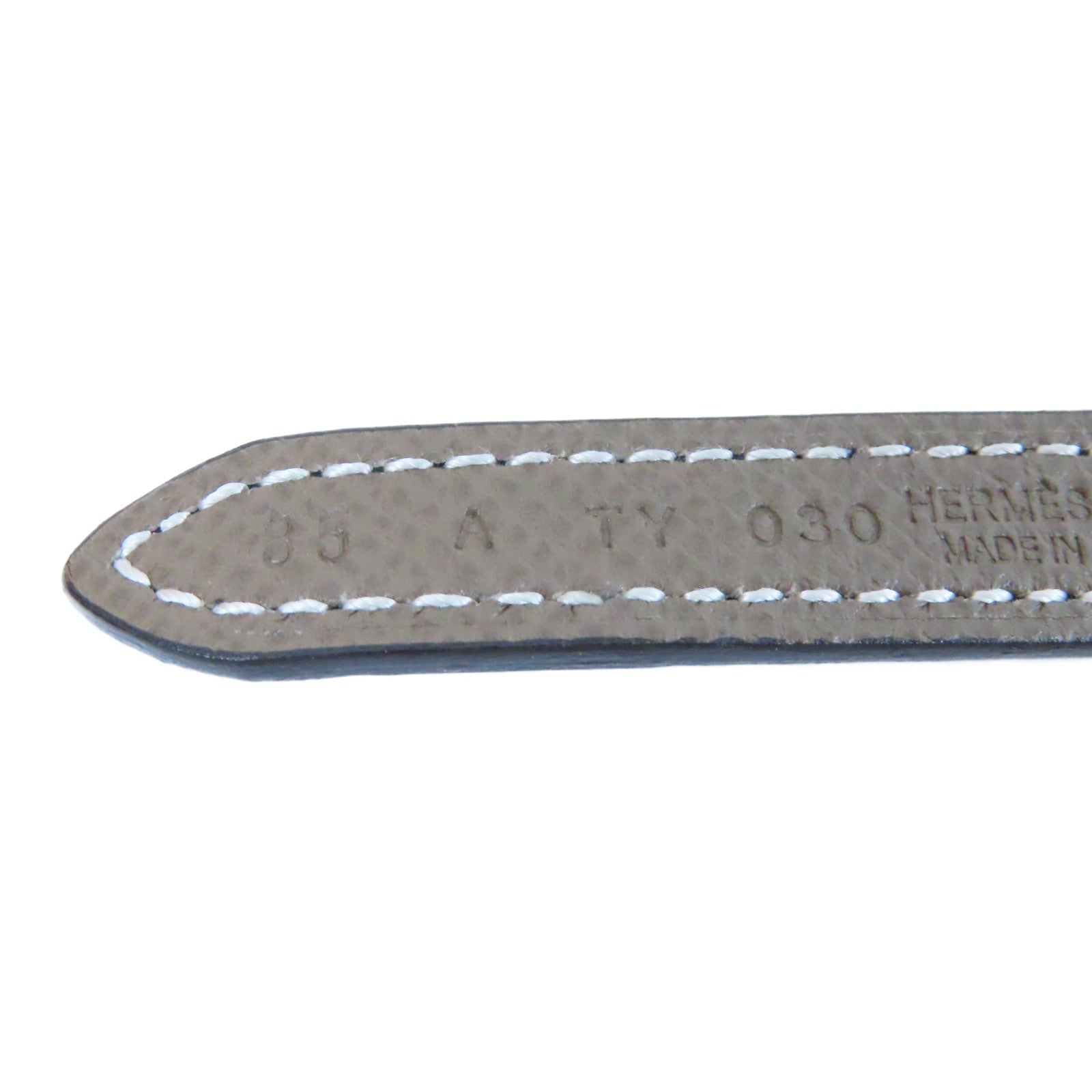 HERMES Epsom皮革Roulis Belt金扣皮帶Etoupe大象灰色