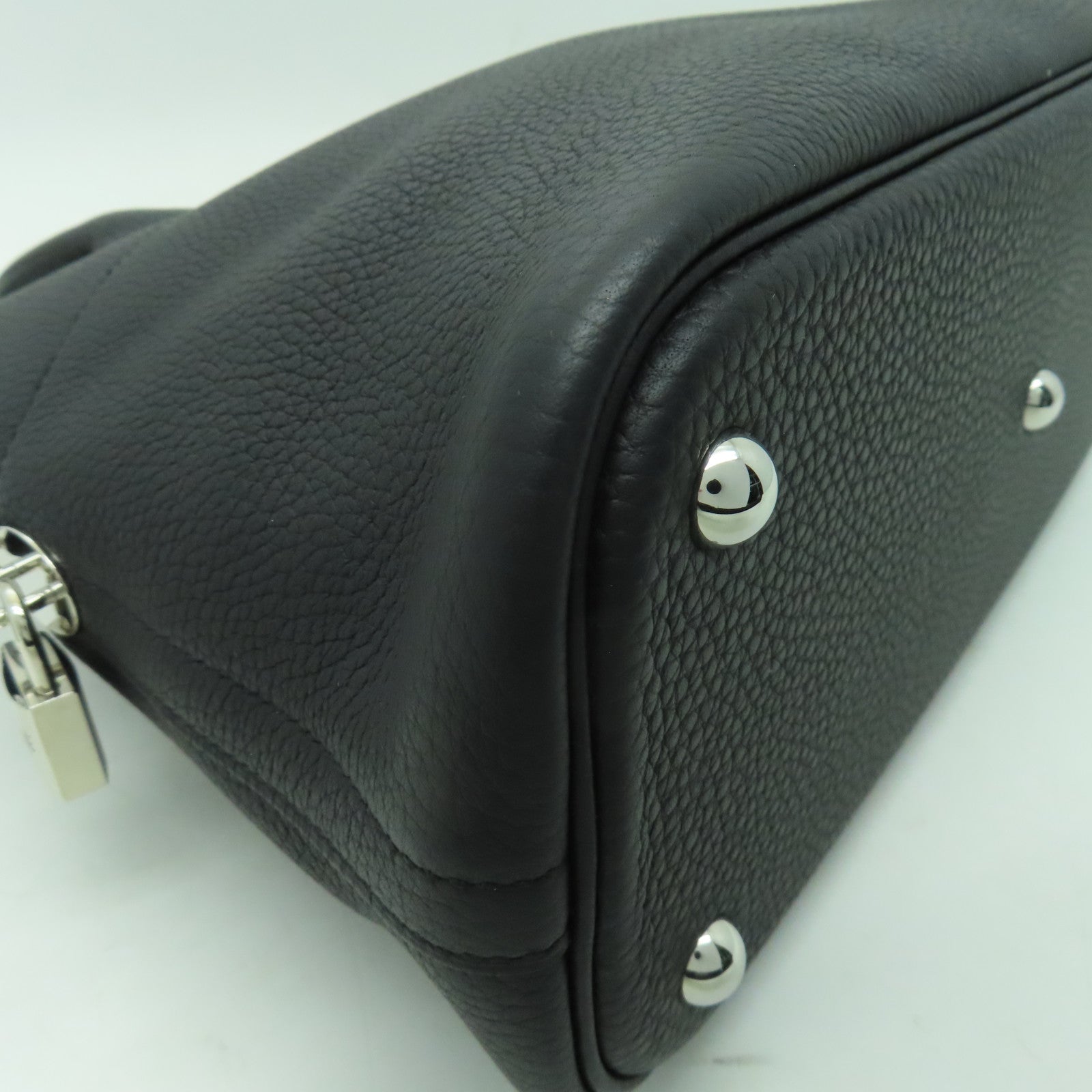 HERMES Clemence皮革Bolide 31銀扣手挽肩背兩用袋黑色