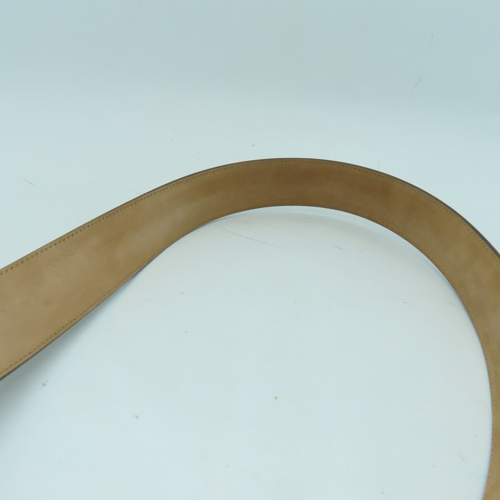 GUCCI 帆布GG Supreme Belt 90cm銀扣皮帶棕色