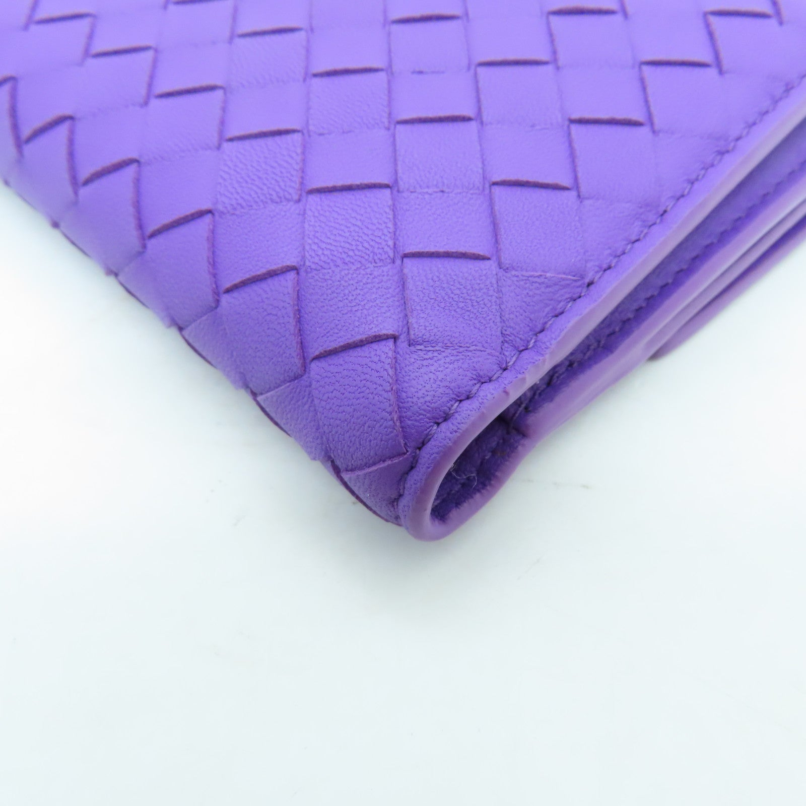 BOTTEGA VENETA 織紋皮革Wallet金扣錢包紫色