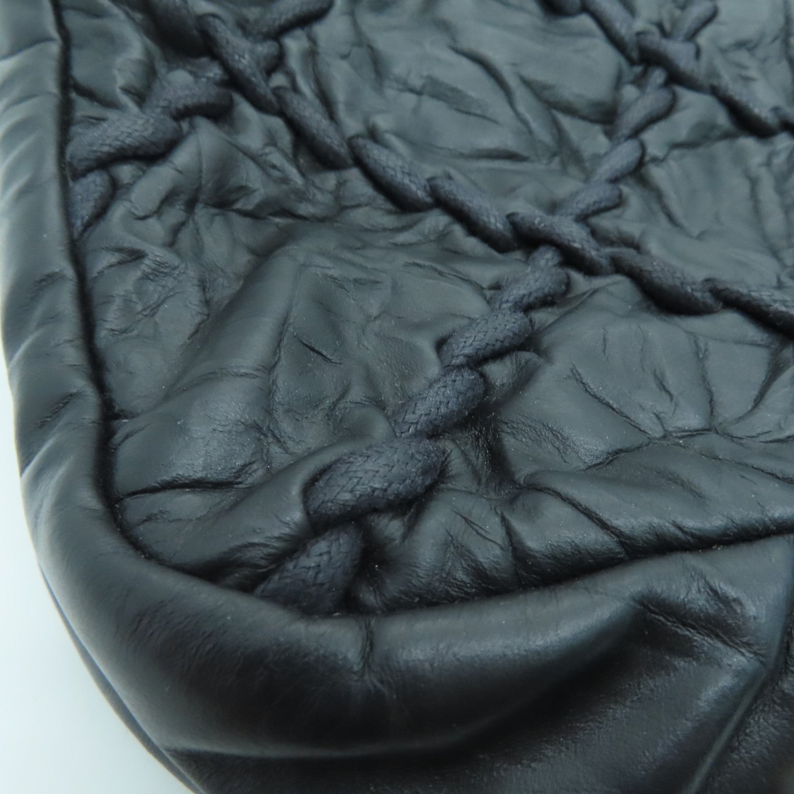 CHANEL 菱格牛皮皮革Chain Shoulder Bag銀扣肩背袋黑色