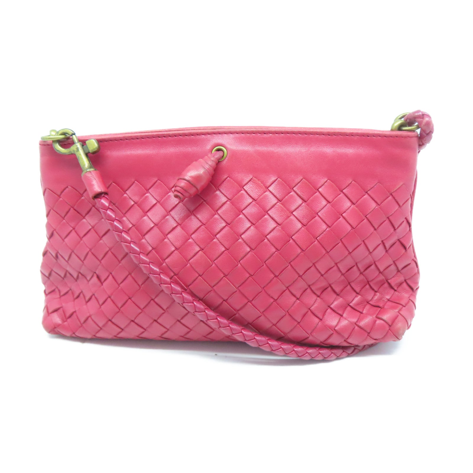 BOTTEGA VENETA 羊皮皮革Shoulder Bag金扣肩背袋紅色
