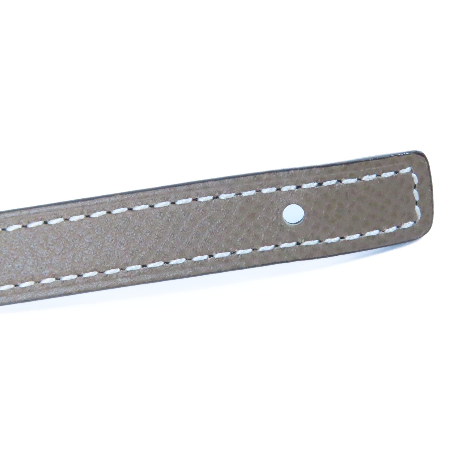 HERMES Epsom皮革Roulis Belt金扣皮帶Etoupe大象灰色