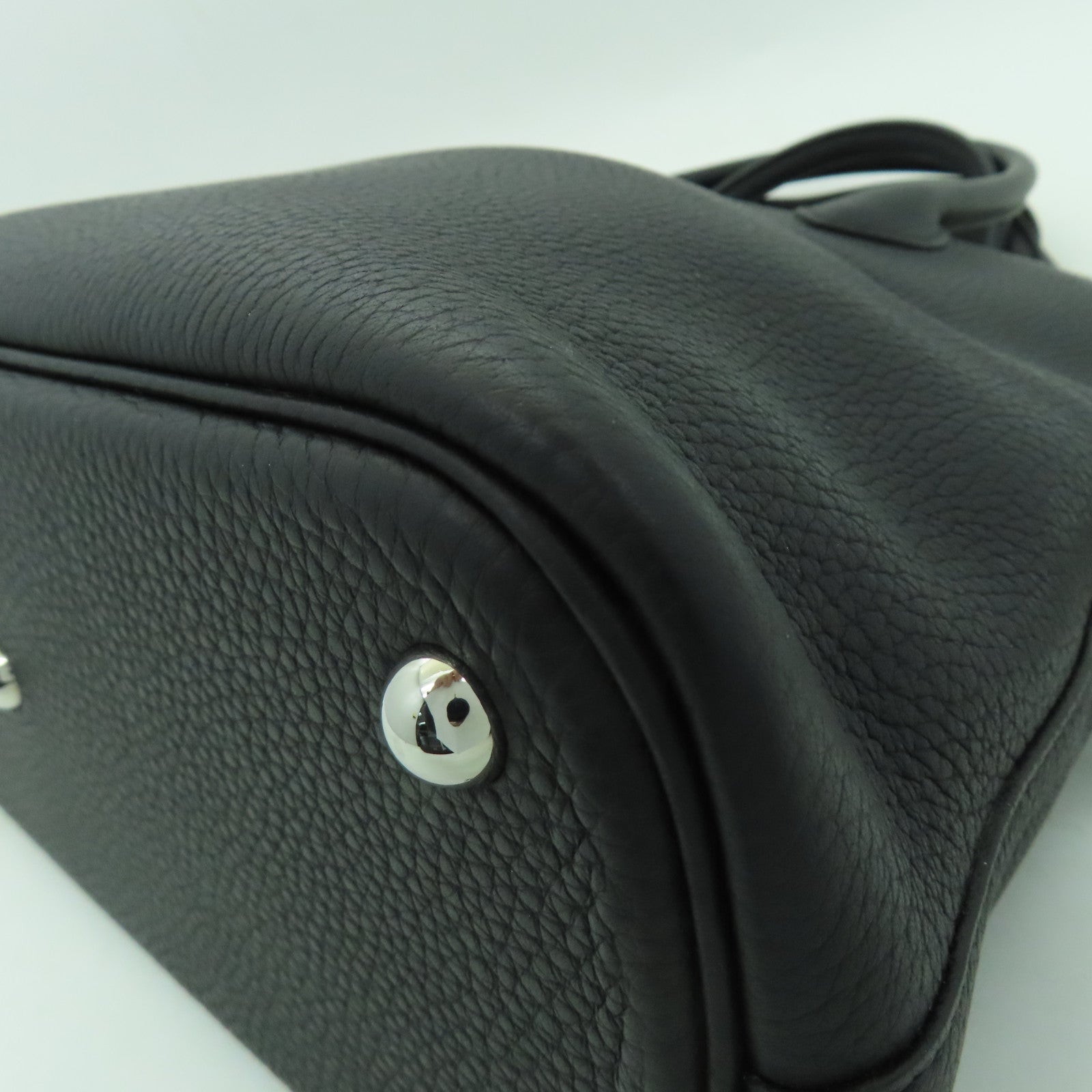 HERMES Clemence皮革Bolide 31銀扣手挽肩背兩用袋黑色