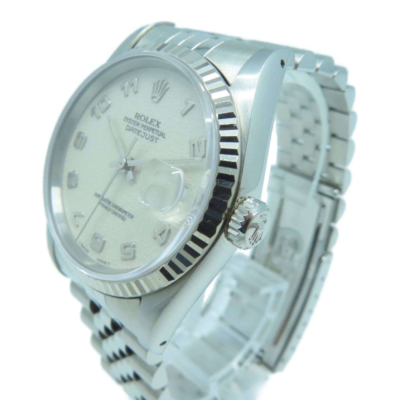 ROLEX 18K白金Datejust 36mm不鏽鋼手錶自動機芯白色