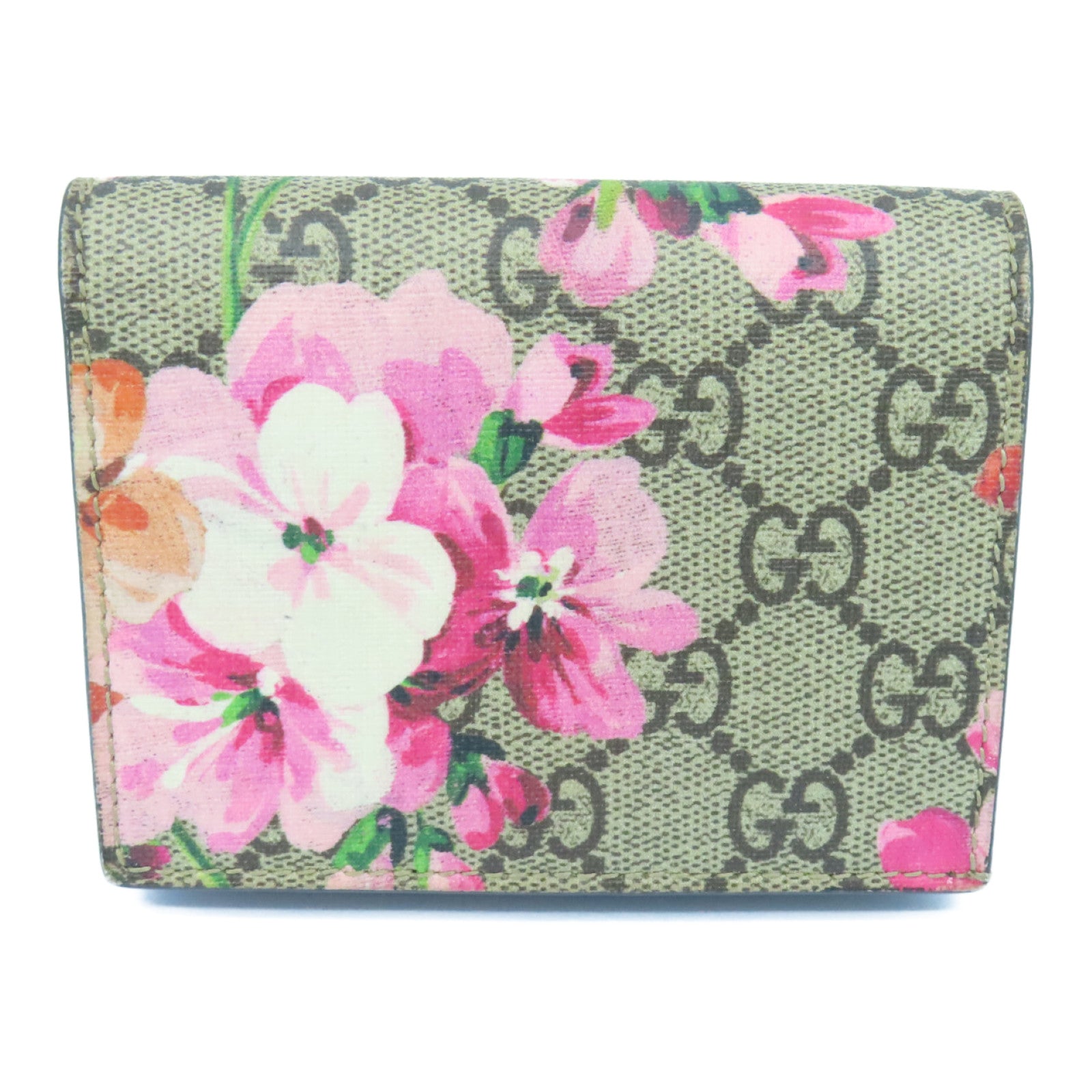 GUCCI 涂层帆布Wallet银扣钱包米色