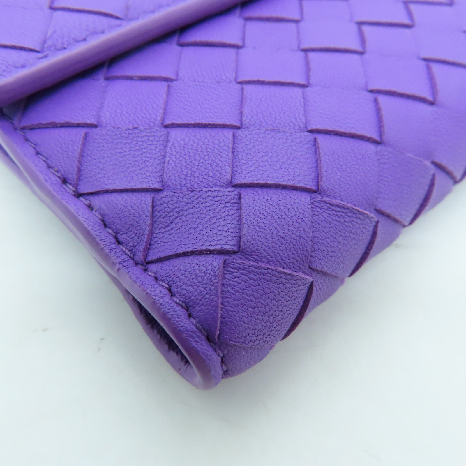 BOTTEGA VENETA 織紋皮革Wallet金扣錢包紫色