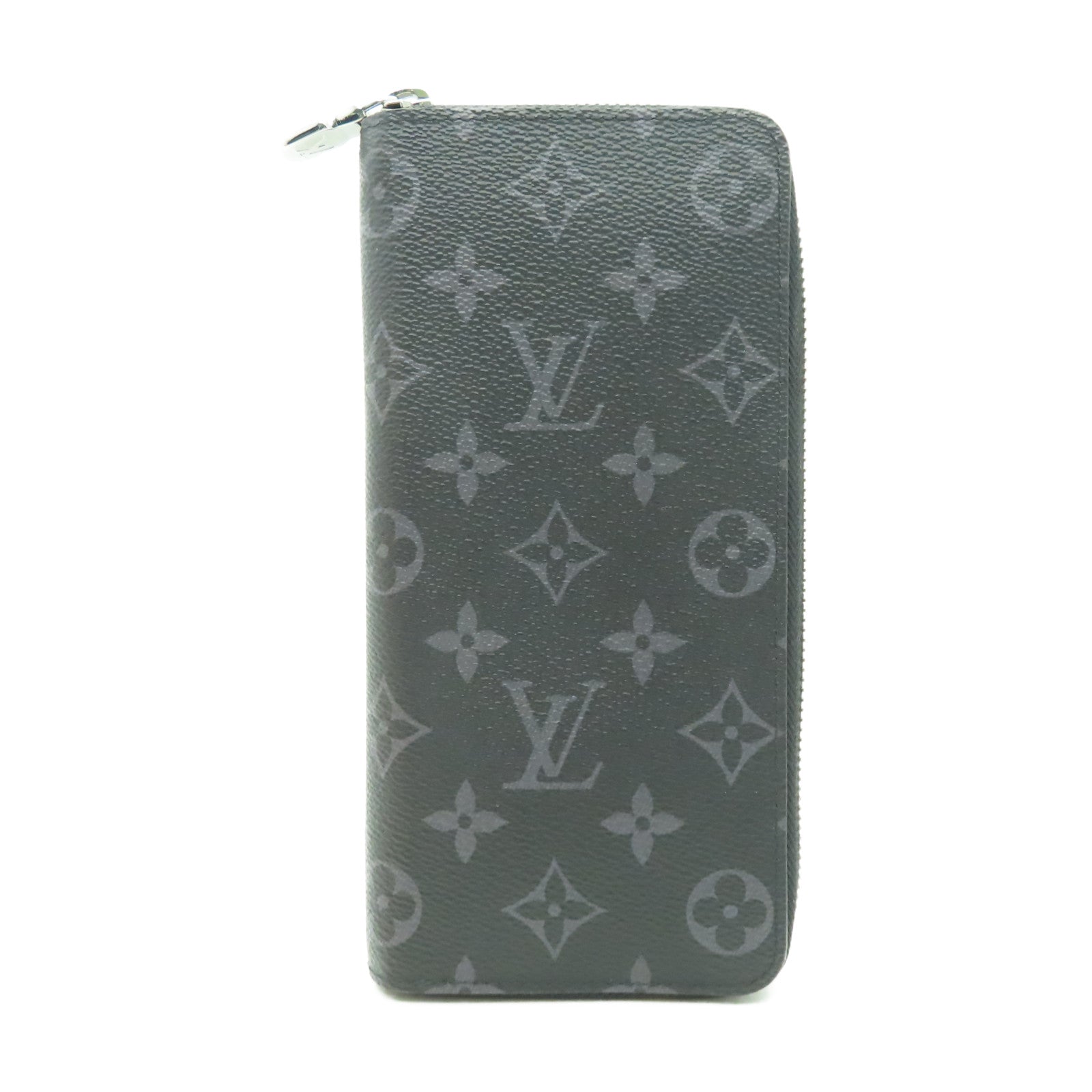 LOUIS VUITTON Monogram Eclipse Zipper Long Wallet銀扣長錢包黑色