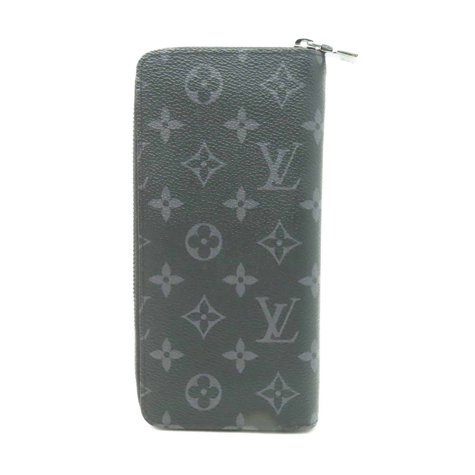 LOUIS VUITTON Monogram Eclipse Zipper Long Wallet銀扣長錢包黑色