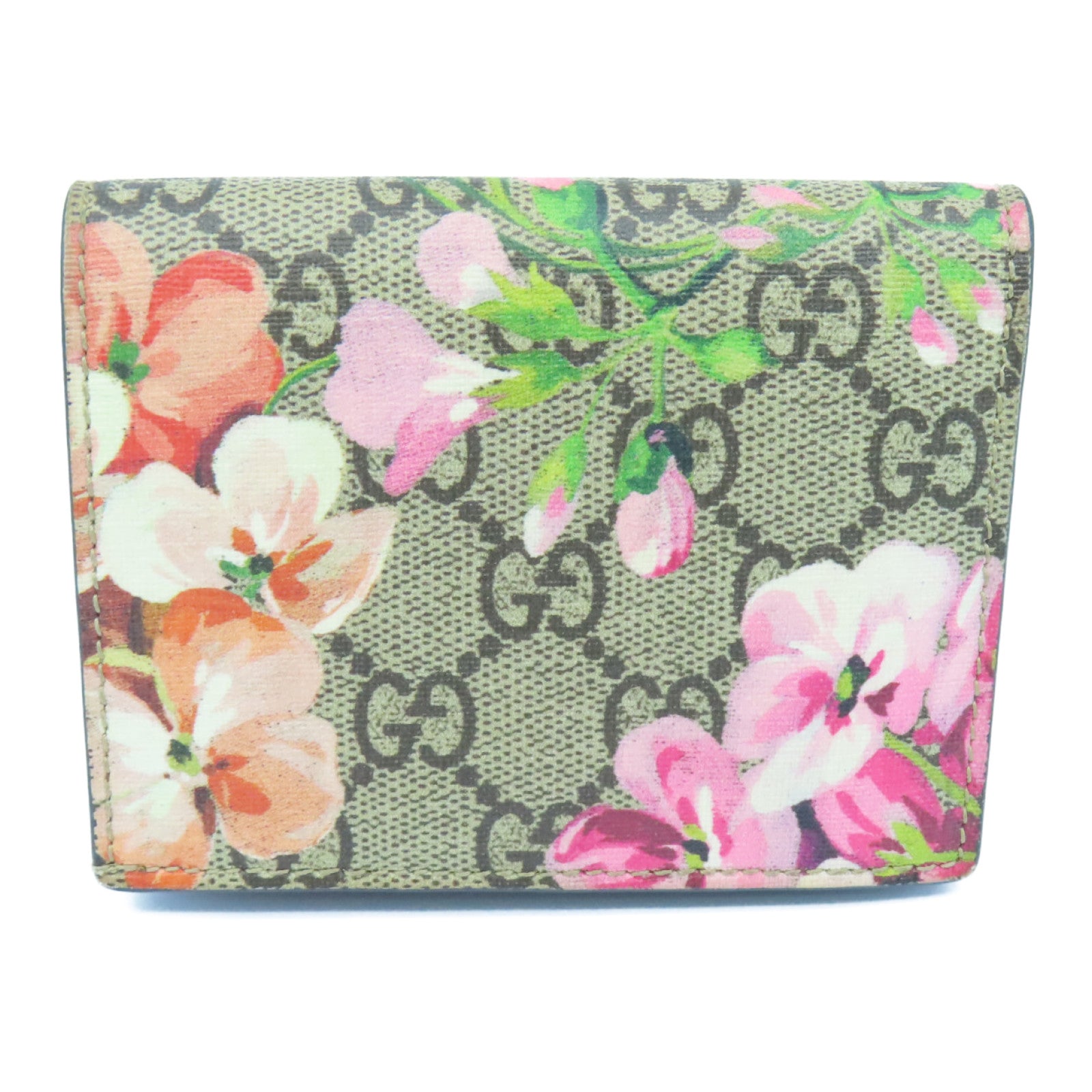 GUCCI 涂层帆布Wallet银扣钱包米色
