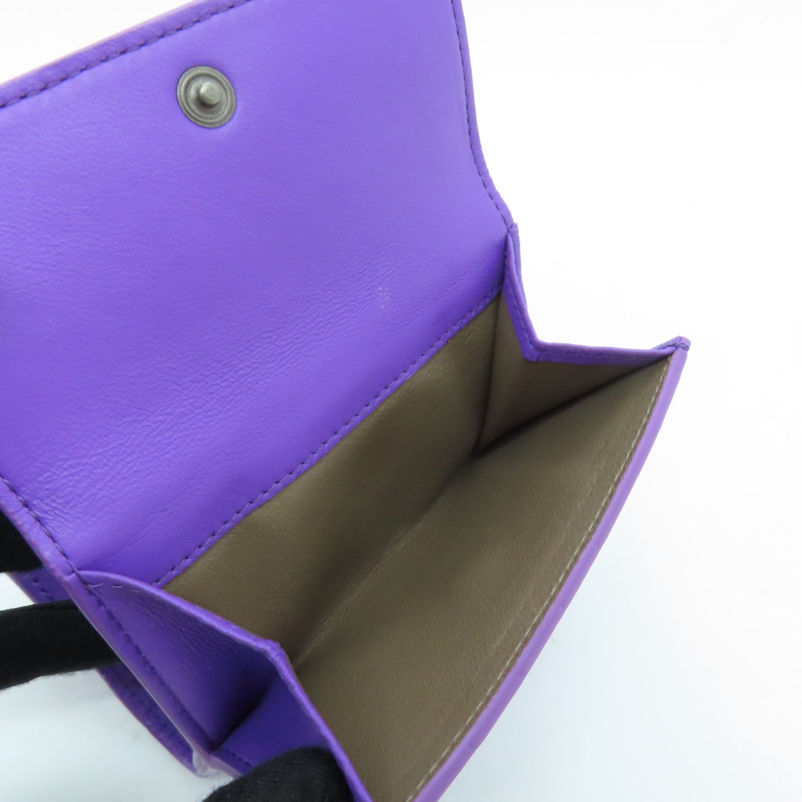 BOTTEGA VENETA 織紋皮革Wallet金扣錢包紫色