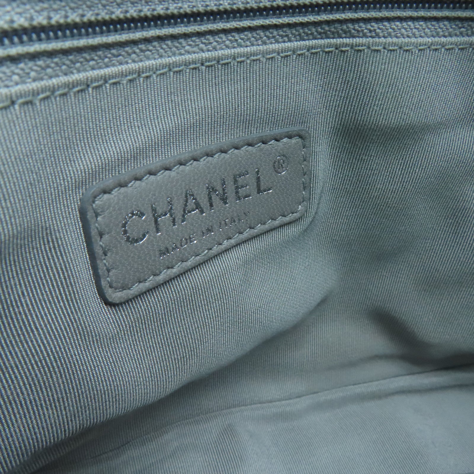 CHANEL 菱格牛皮皮革Chain Shoulder Bag銀扣肩背袋黑色