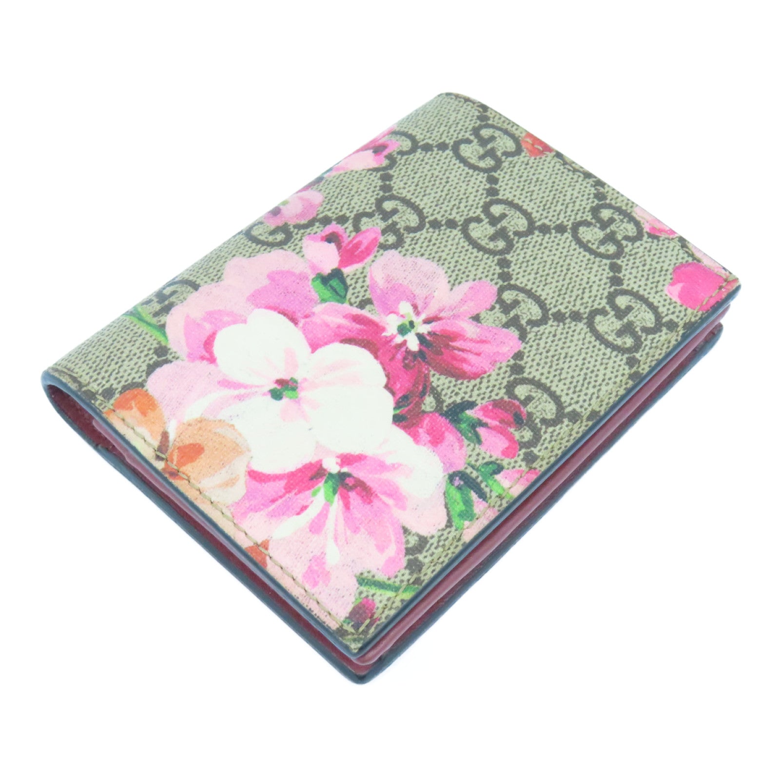GUCCI 涂层帆布Wallet银扣钱包米色
