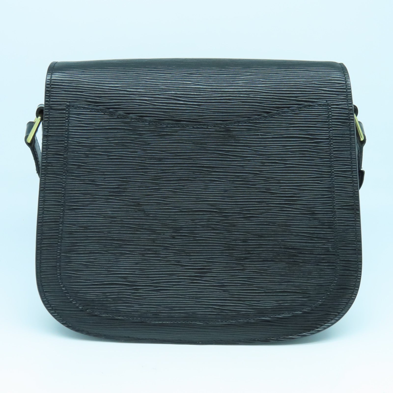 LOUIS VUITTON Epi Saint Cloud Gold Buckle Shoulder Bag Black