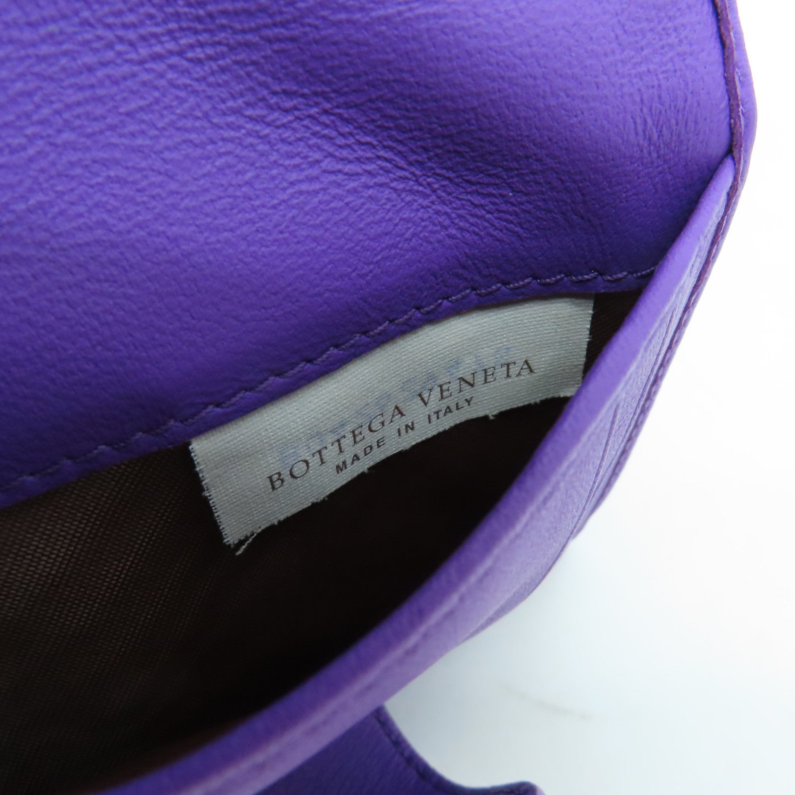 BOTTEGA VENETA 織紋皮革Wallet金扣錢包紫色