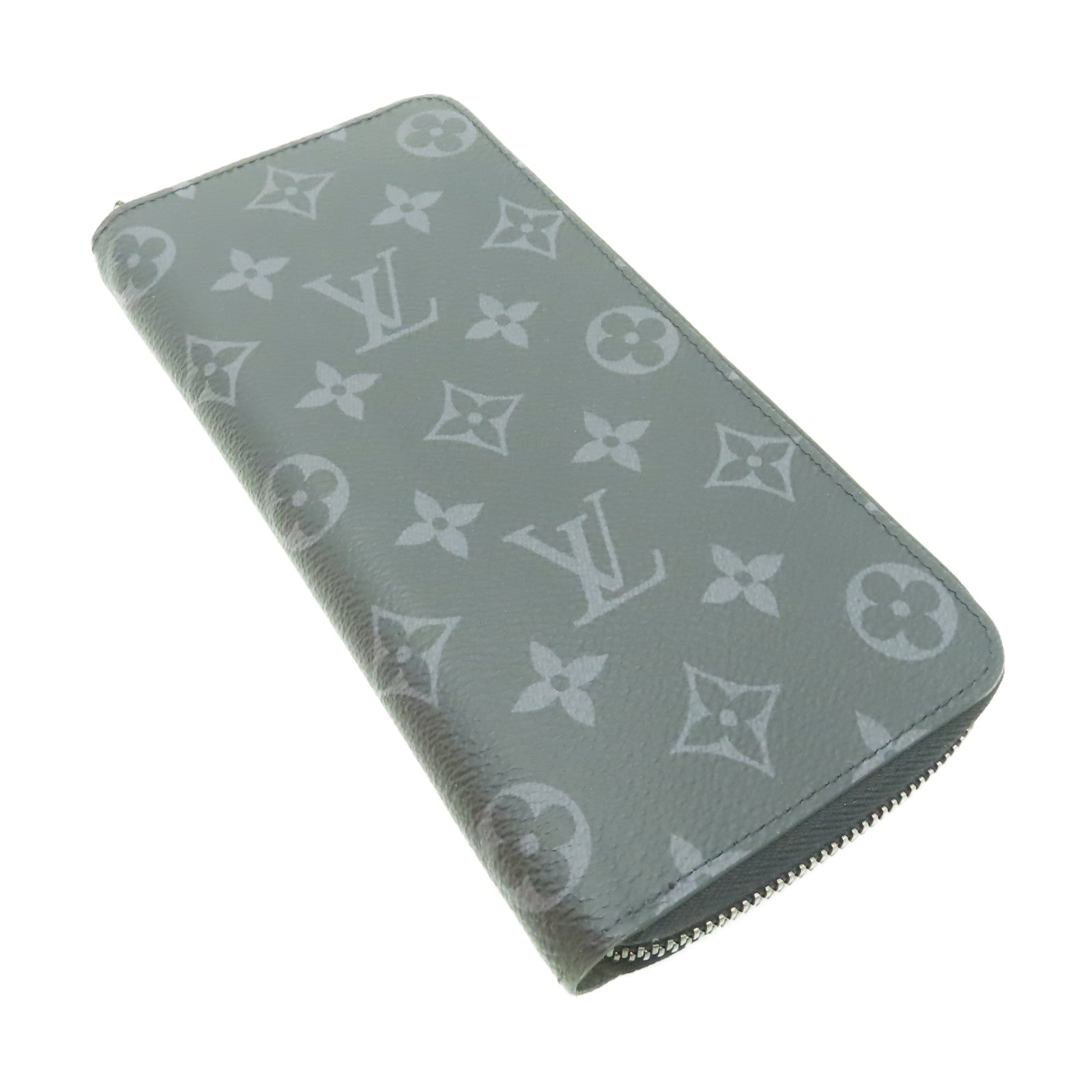 LOUIS VUITTON Monogram Eclipse Zipper Long Wallet銀扣長錢包黑色