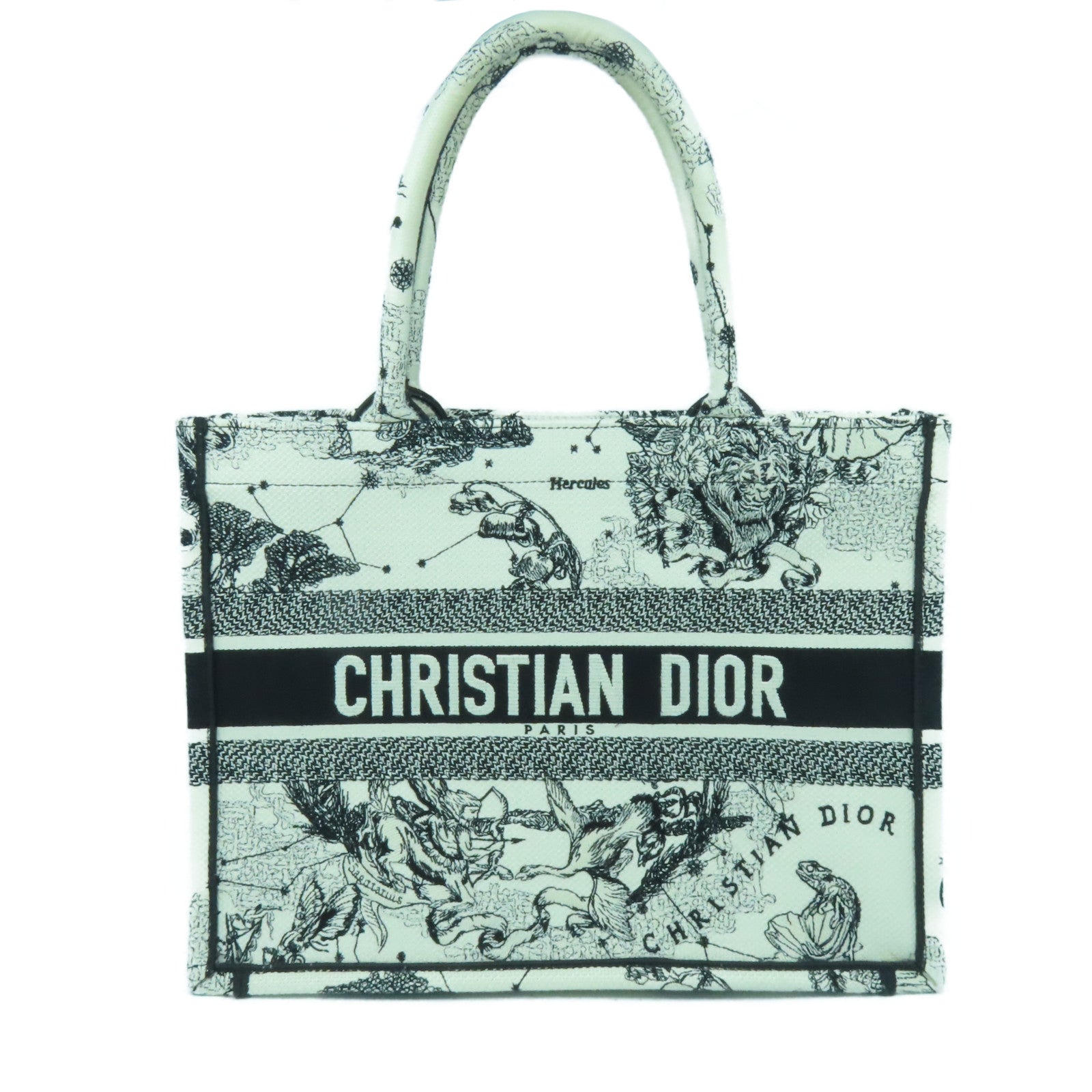 Dior 帆布Medium Book Tote手挽袋黑色/白色
