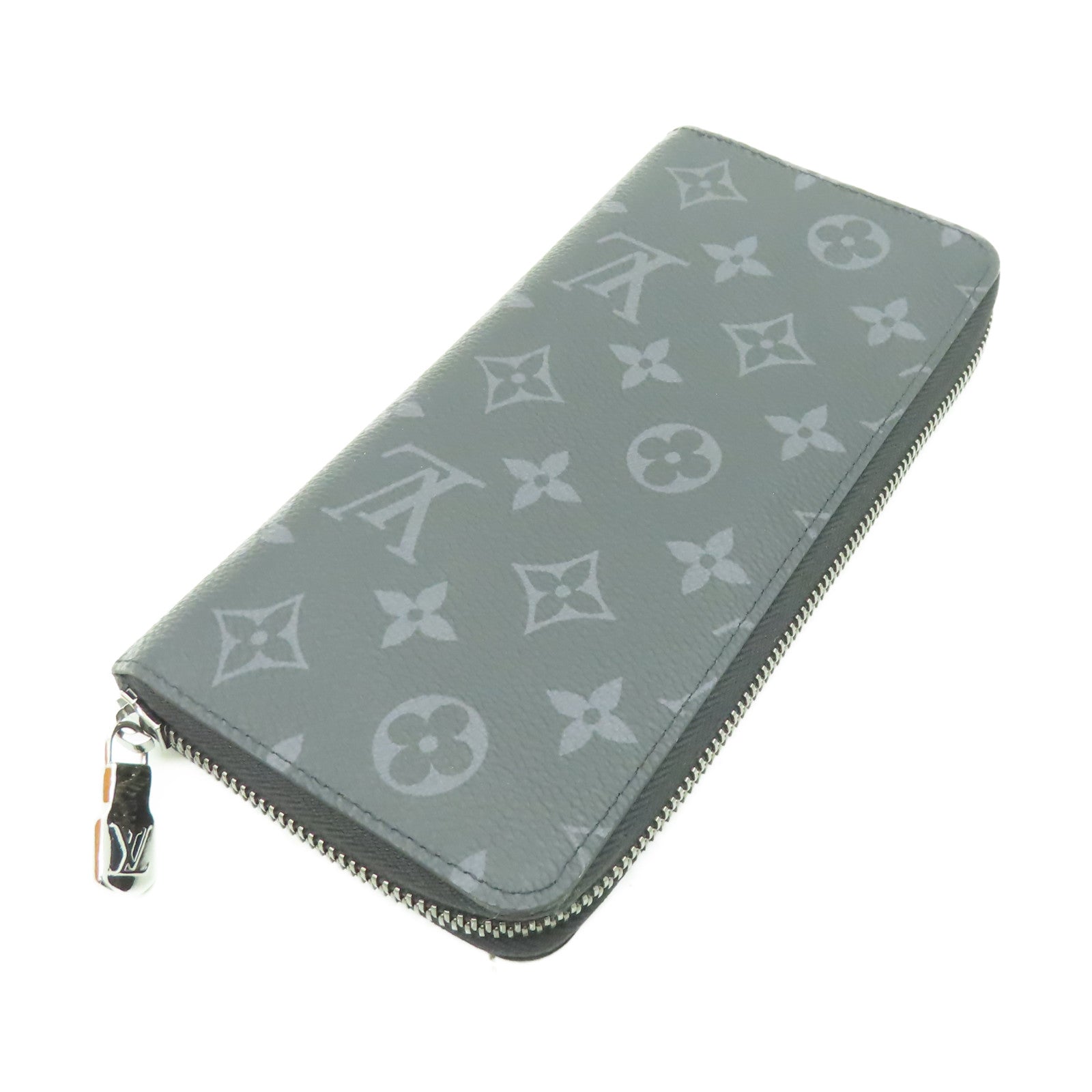 LOUIS VUITTON Monogram Eclipse Zipper Long Wallet銀扣長錢包黑色