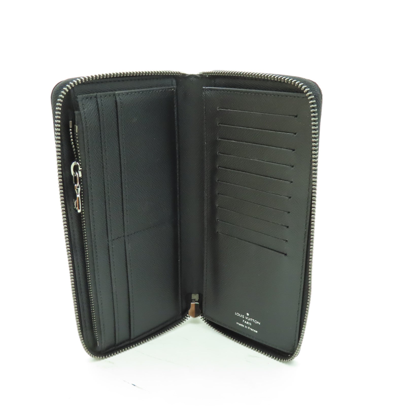 LOUIS VUITTON Monogram Eclipse Zipper Long Wallet銀扣長錢包黑色