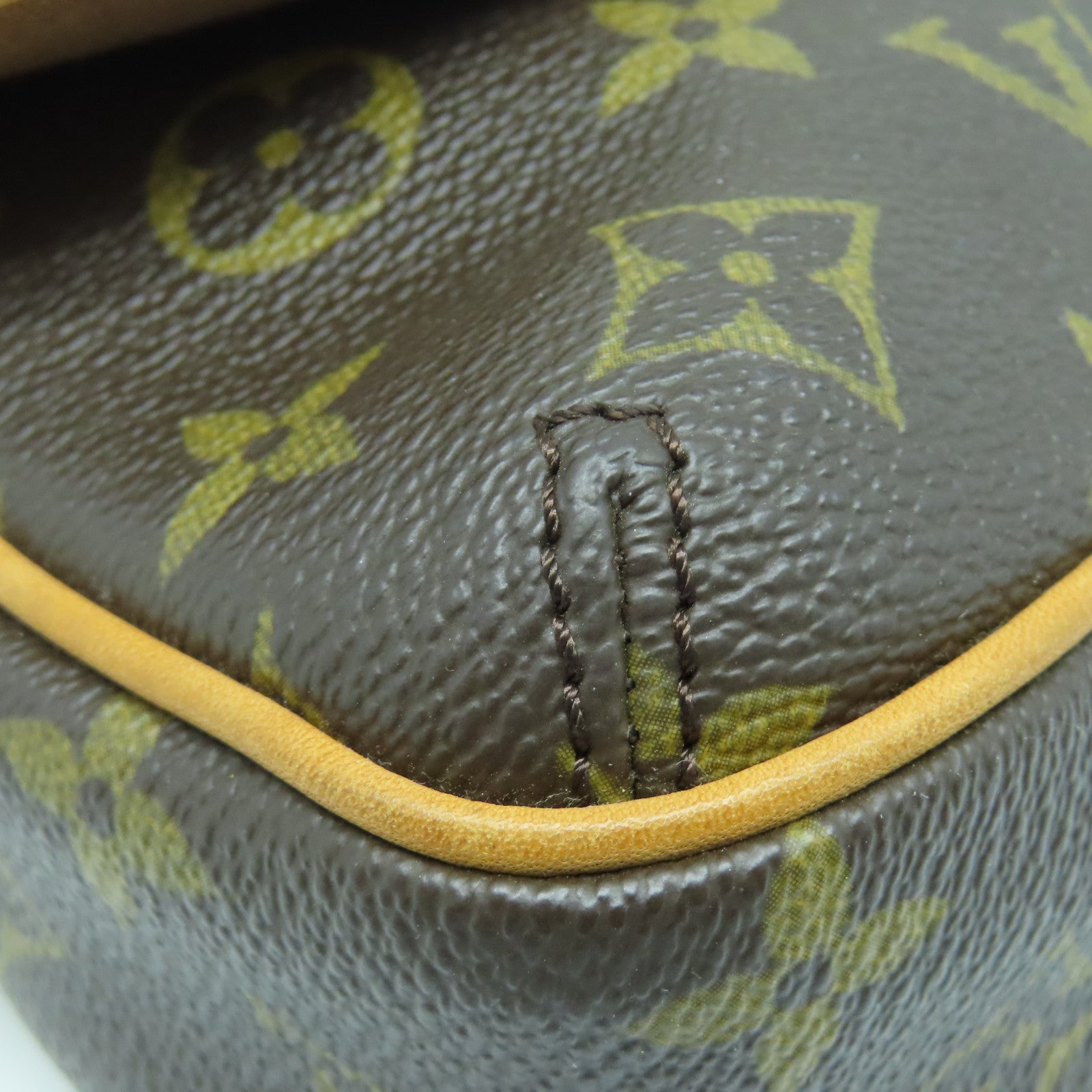 LOUIS VUITTON Monogram Tikal PM Gold Buckle Shoulder Bag Brown