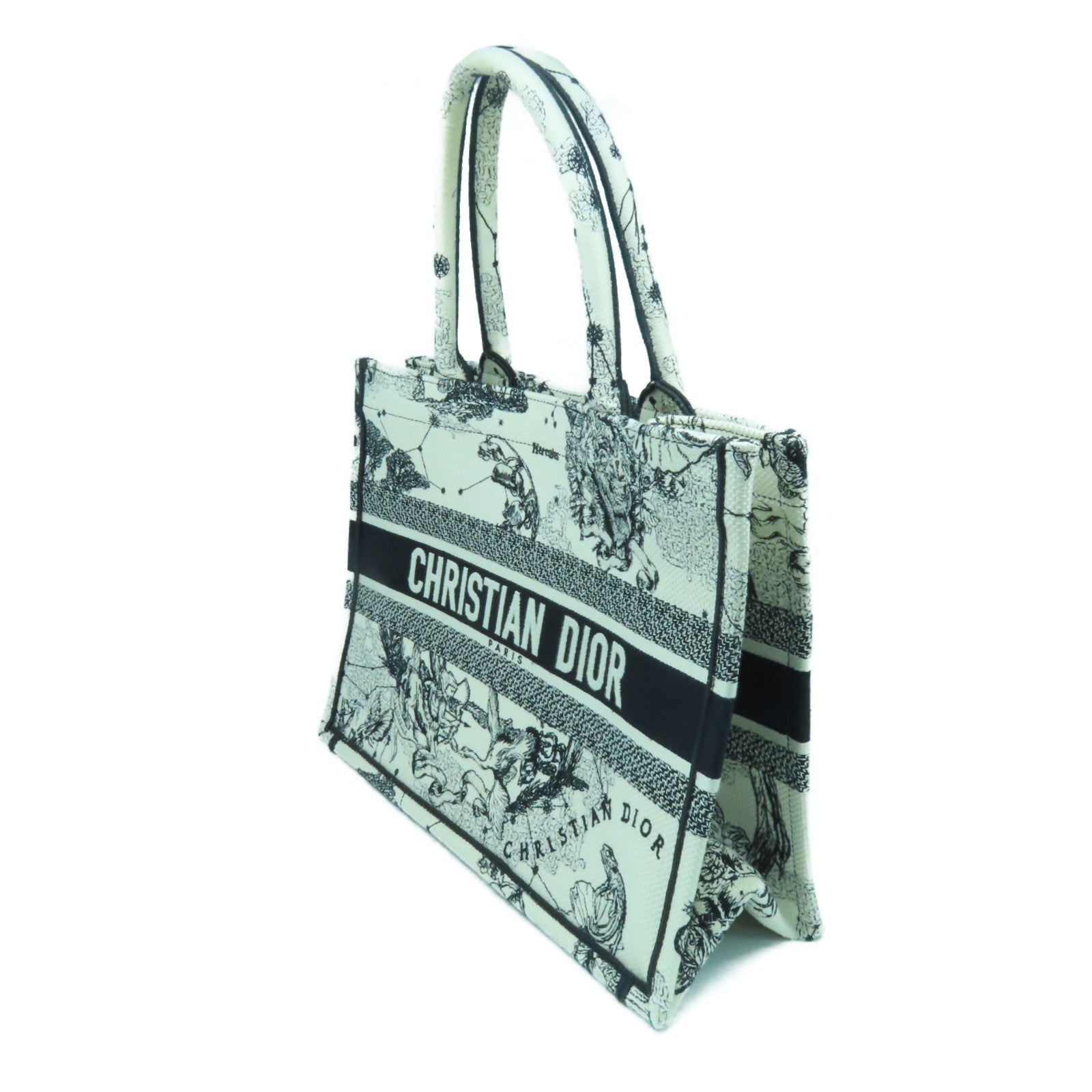 Dior 帆布Medium Book Tote手挽袋黑色/白色