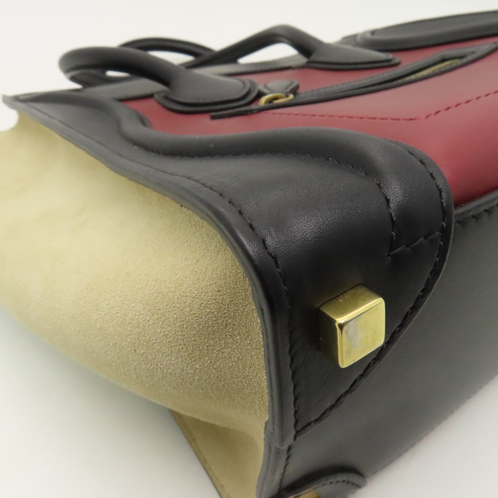 CELINE 【激減優惠】牛皮皮革Luggage金扣手挽袋紅色/黒色/白色