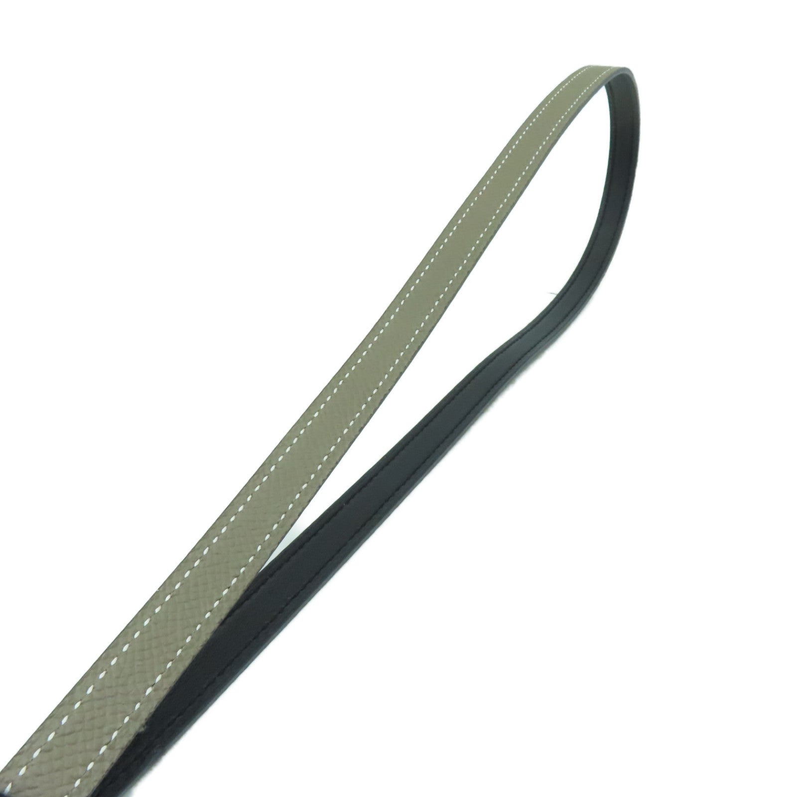 HERMES Epsom皮革Belt 75cm銀扣皮帶Etoupe灰色