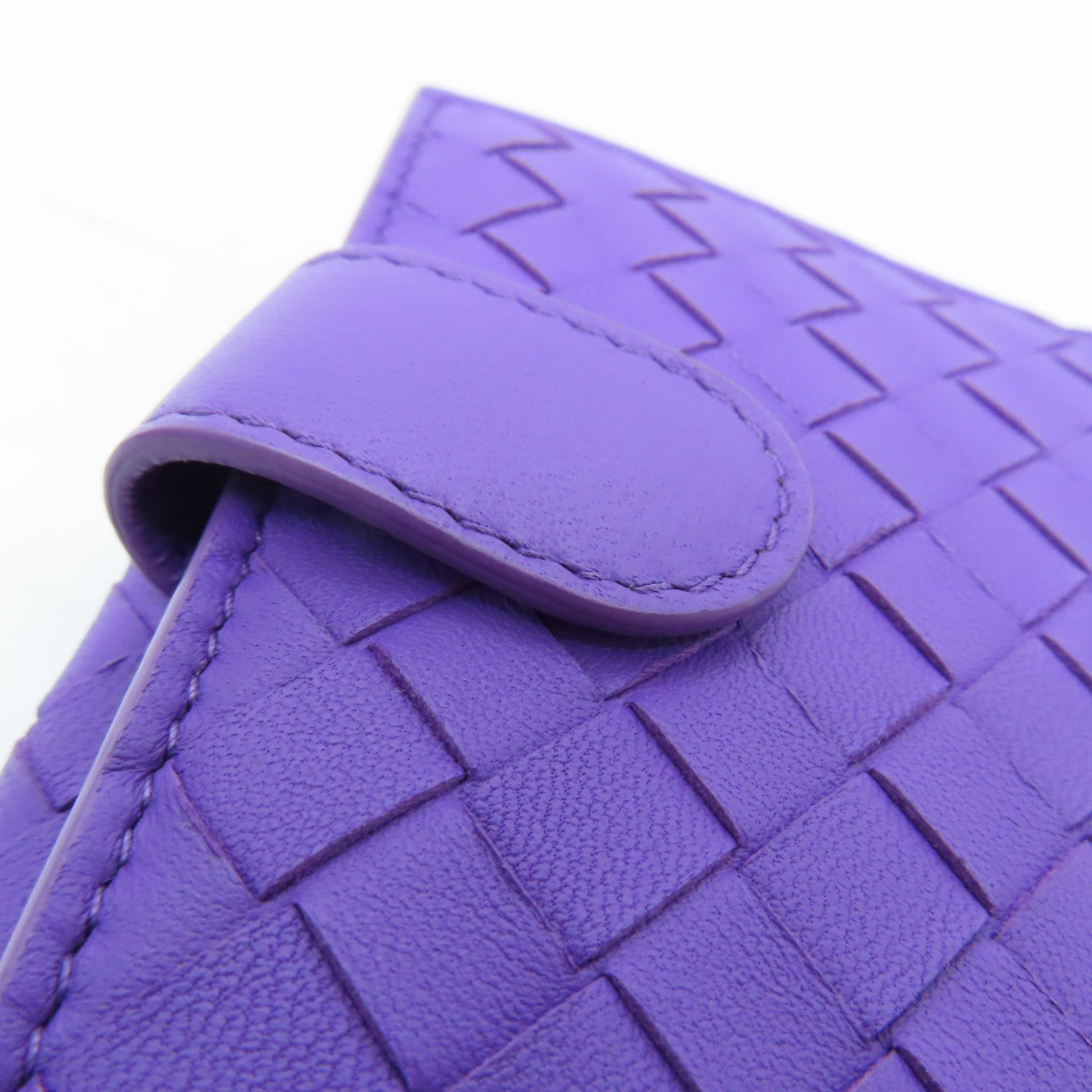 BOTTEGA VENETA 織紋皮革Wallet金扣錢包紫色