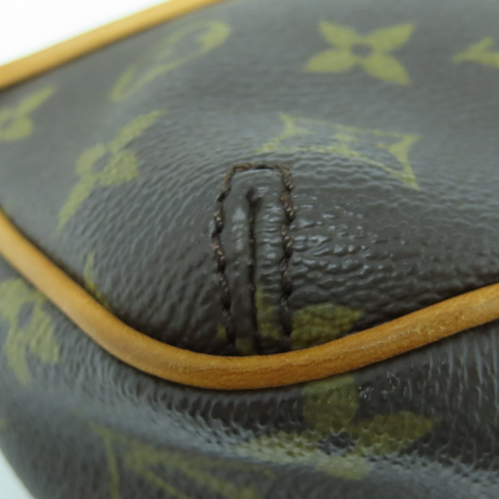 LOUIS VUITTON Monogram Tikal PM Gold Buckle Shoulder Bag Brown