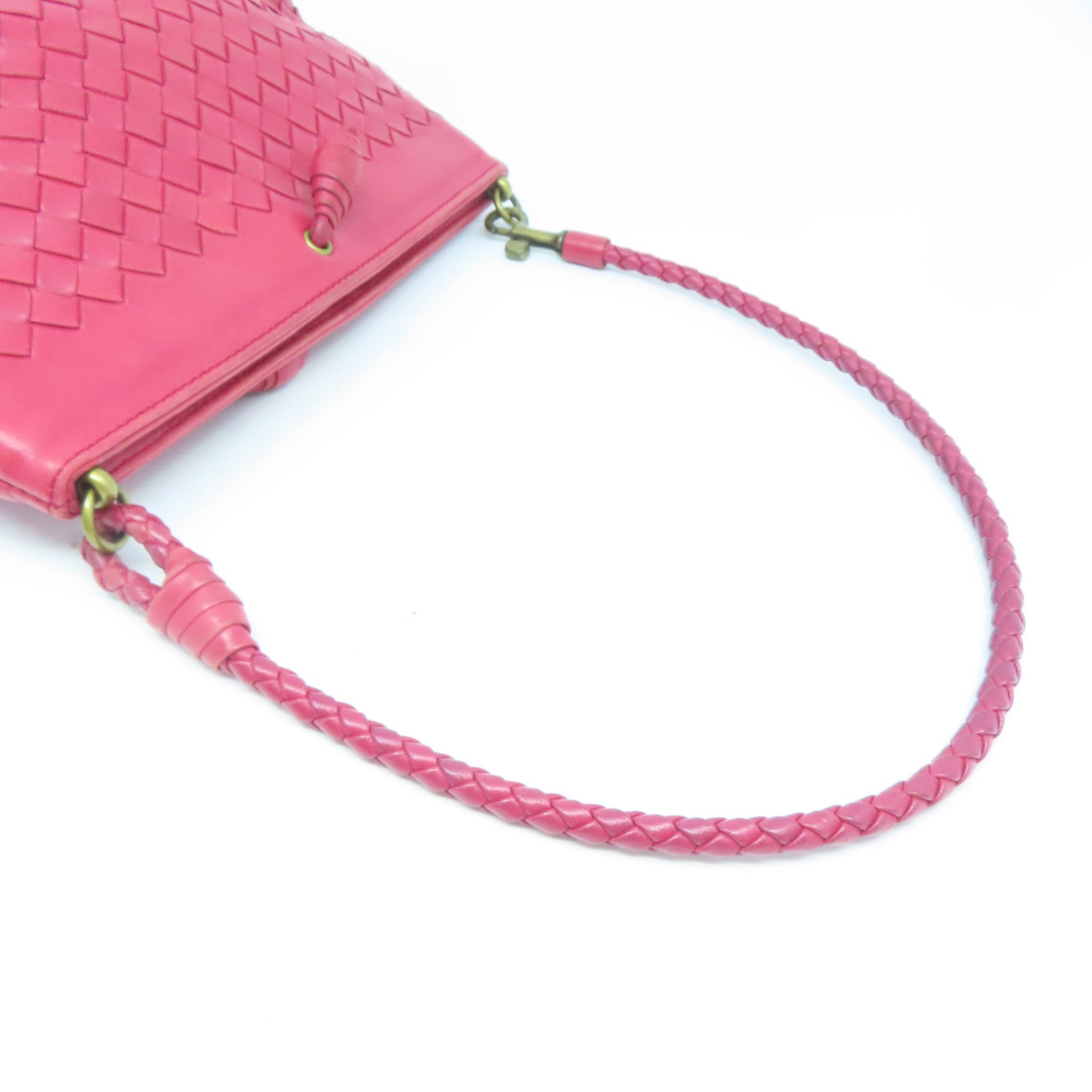 BOTTEGA VENETA 羊皮皮革Shoulder Bag金扣肩背袋紅色